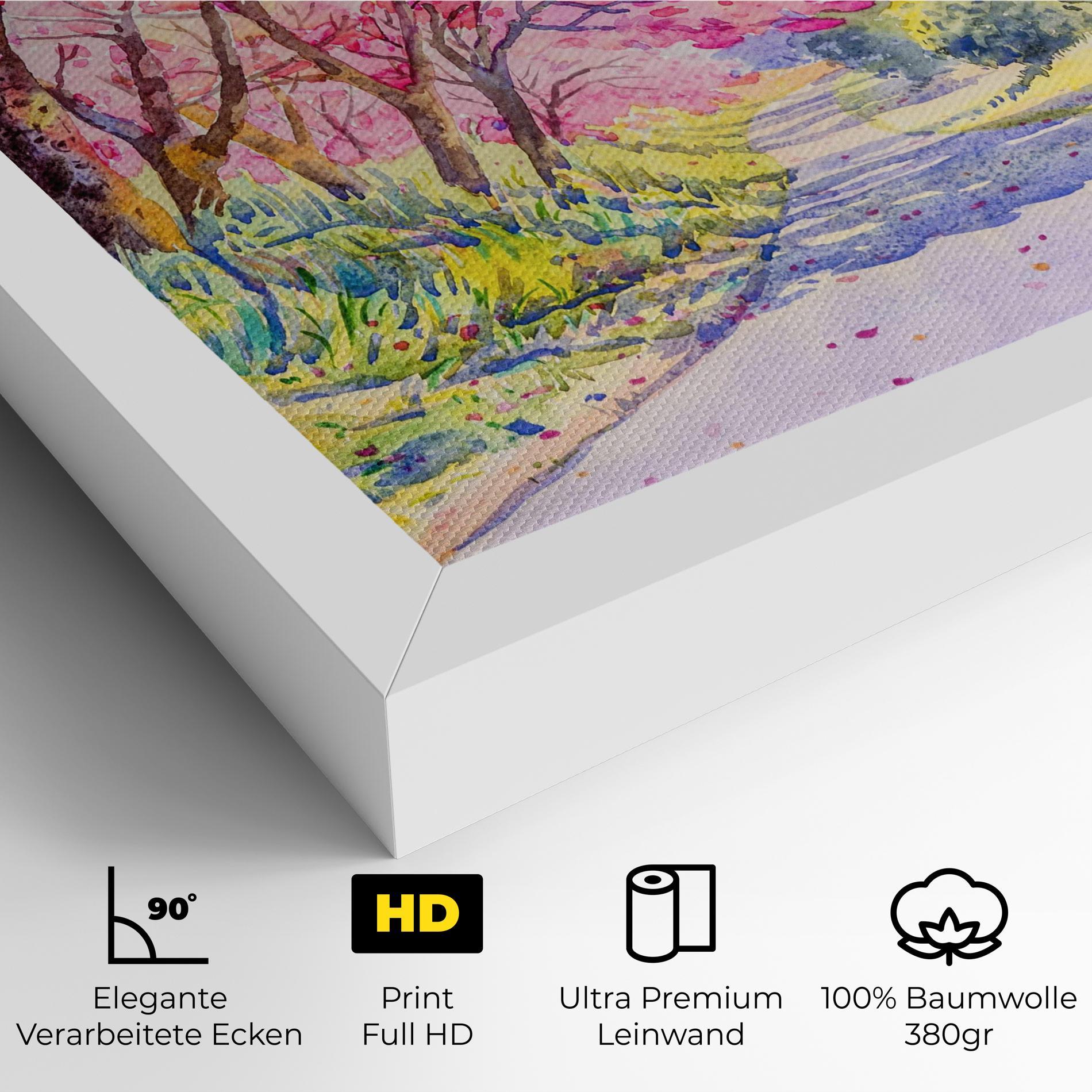 Leinwandbild Pink Trees Art mockup 4