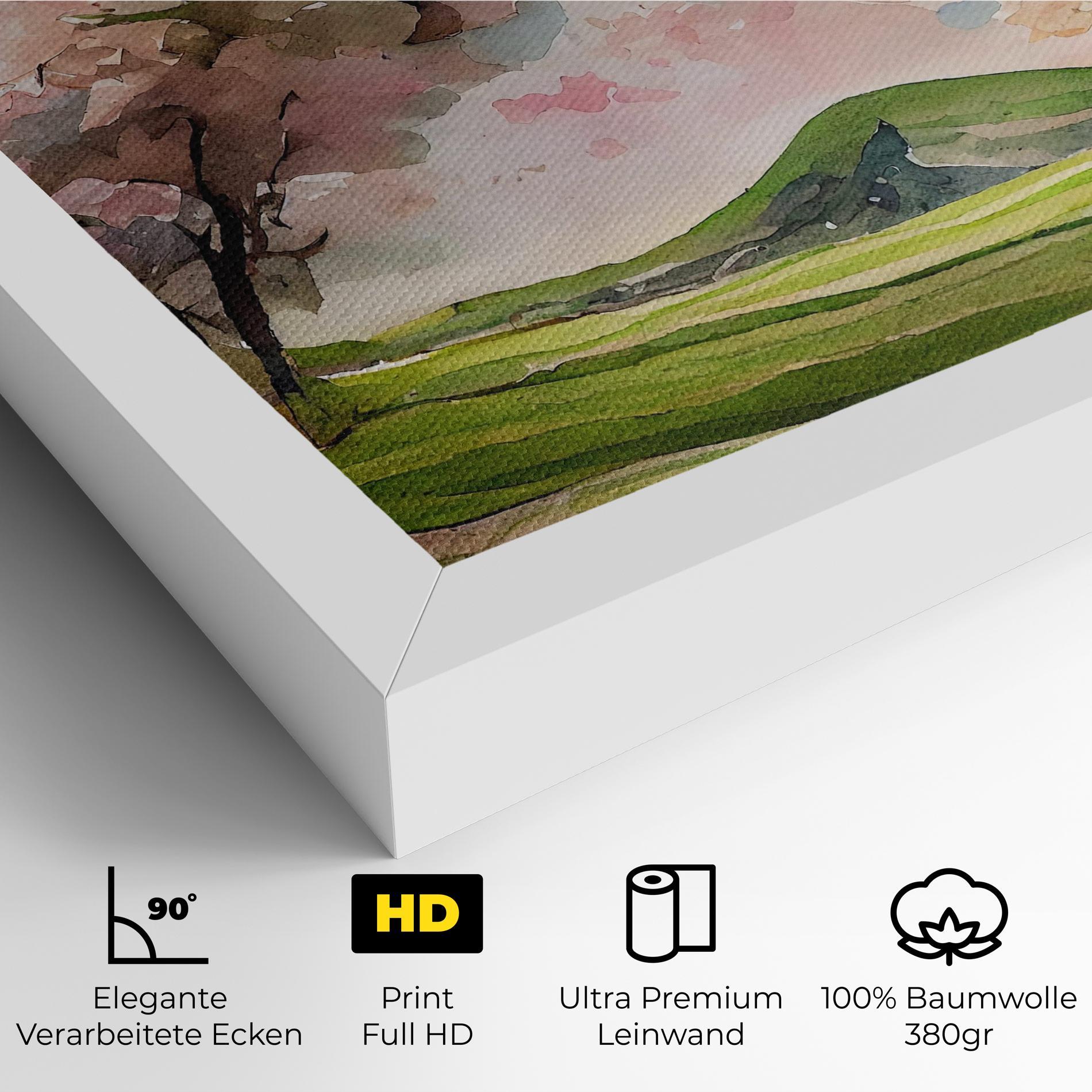 Leinwandbild Spring Pink Trees mockup 4