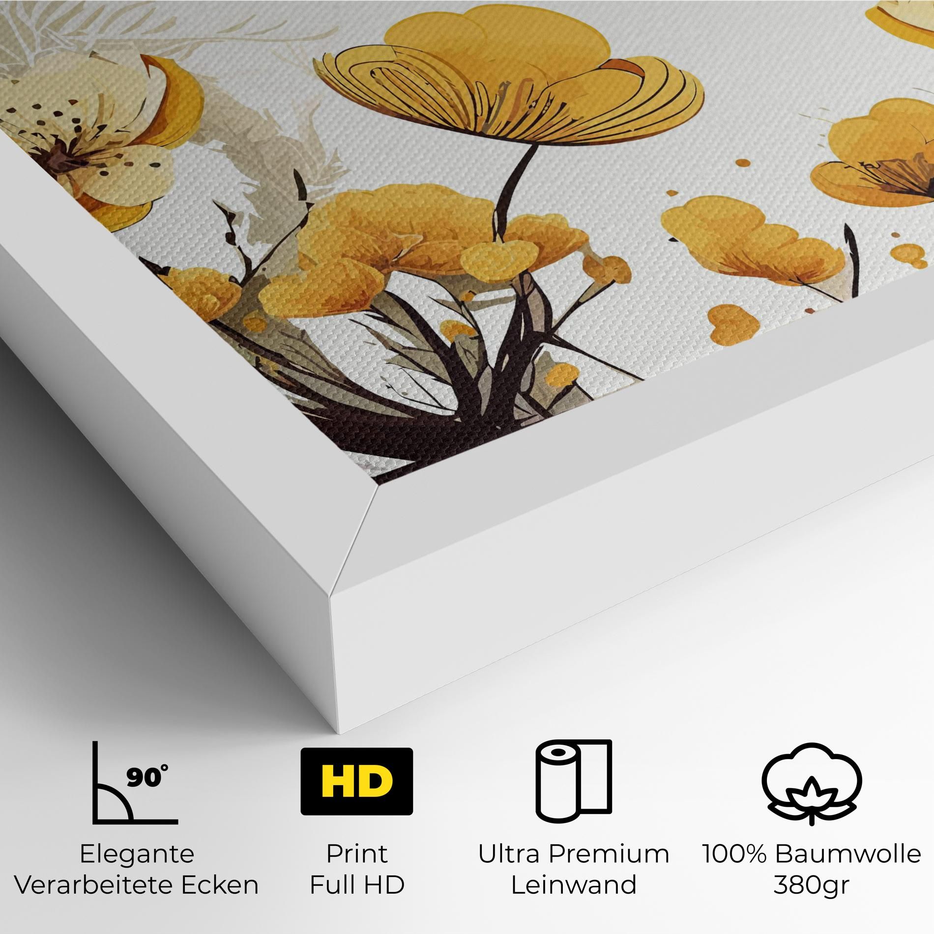 Yellow Circle Flowers mockup 4