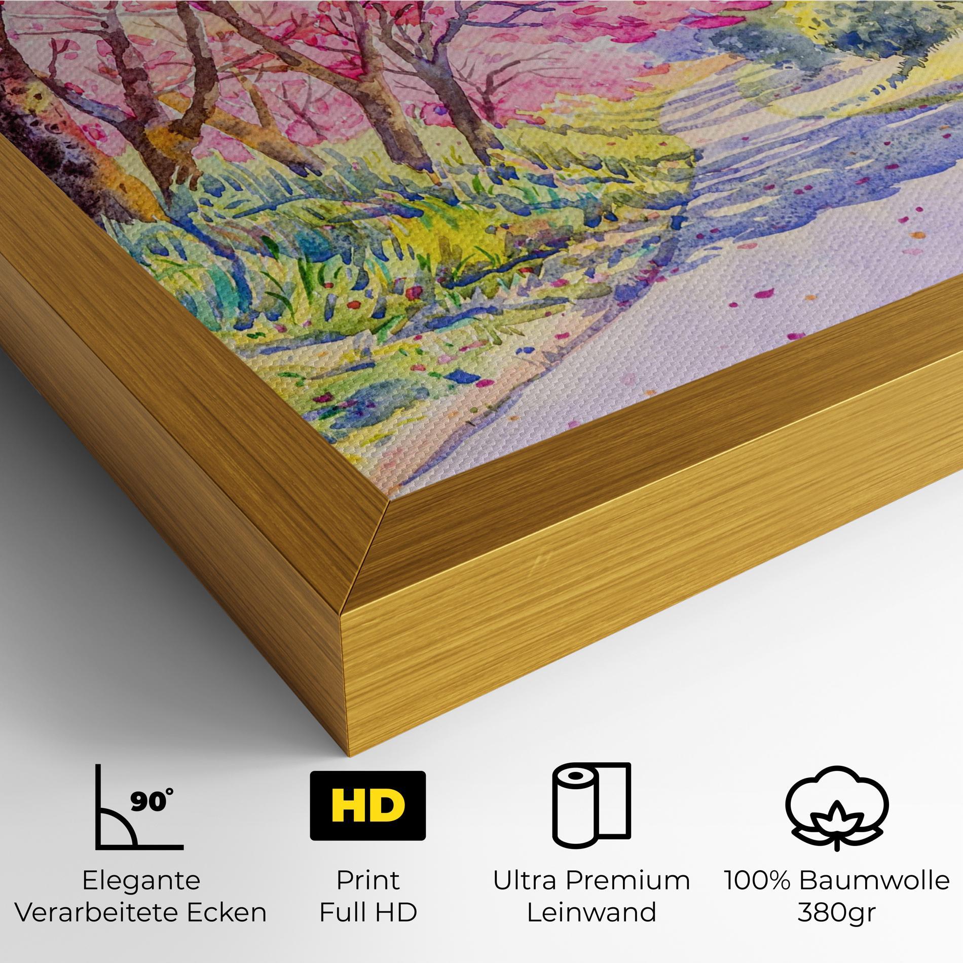 Leinwandbild Pink Trees Art mockup 4