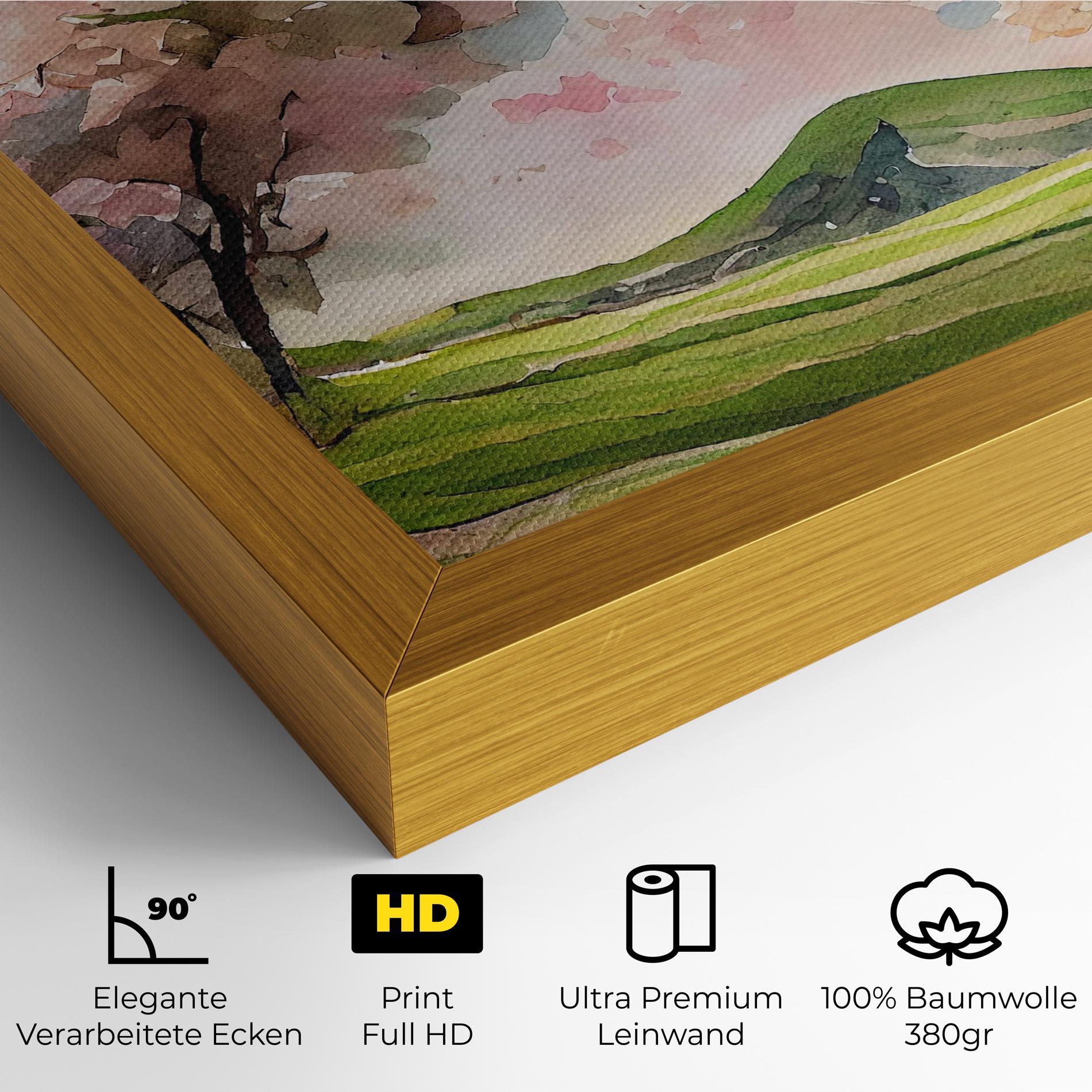 Leinwandbild Spring Pink Trees mockup 4