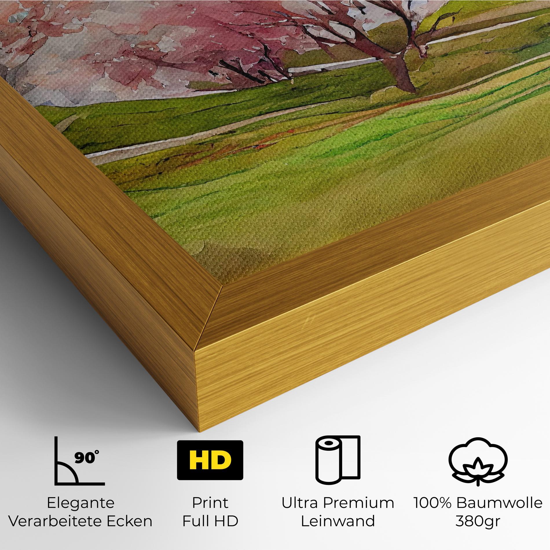 Leinwandbild Spring Trees Painting mockup 4