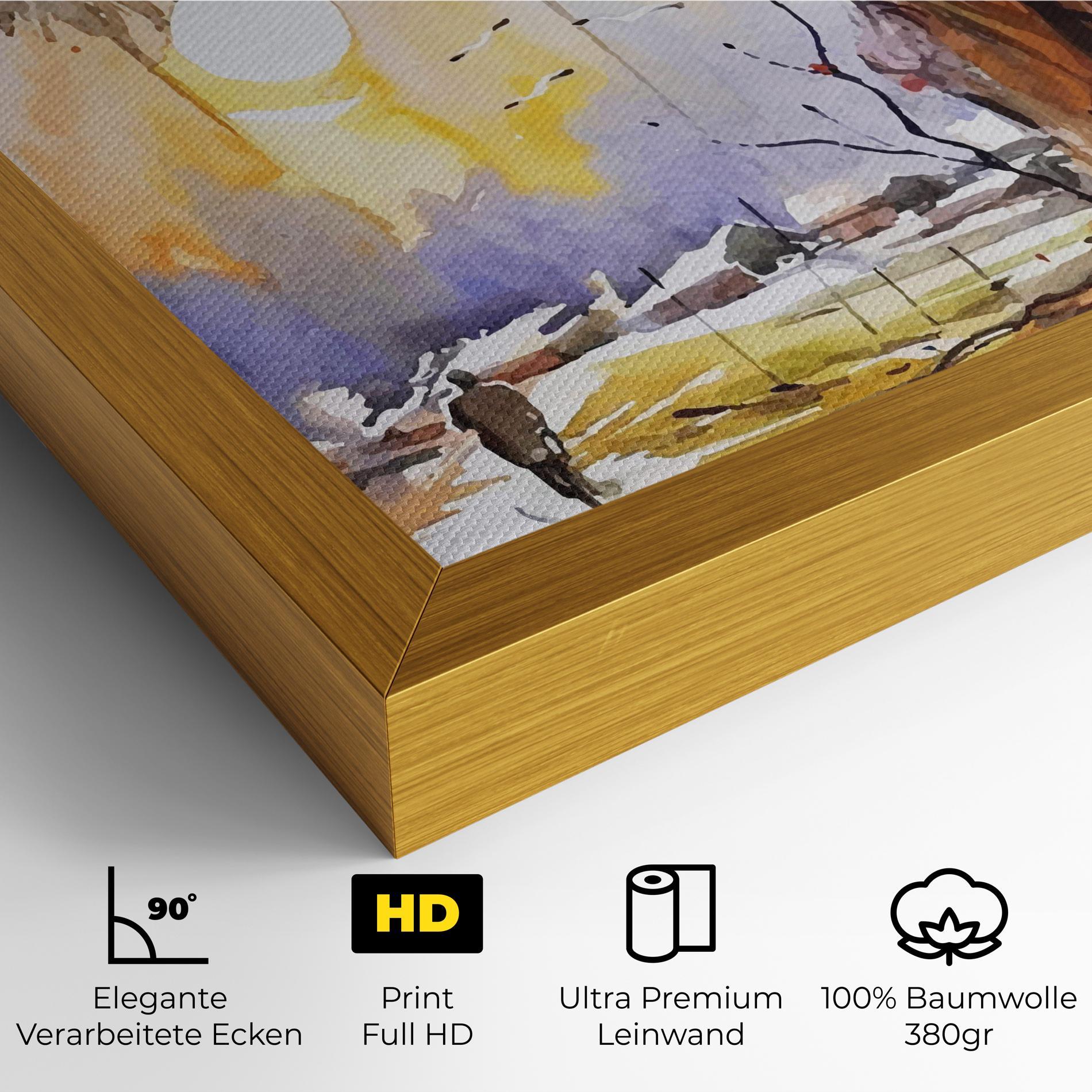 Leinwandbild Watercolor Spring Tree mockup 4