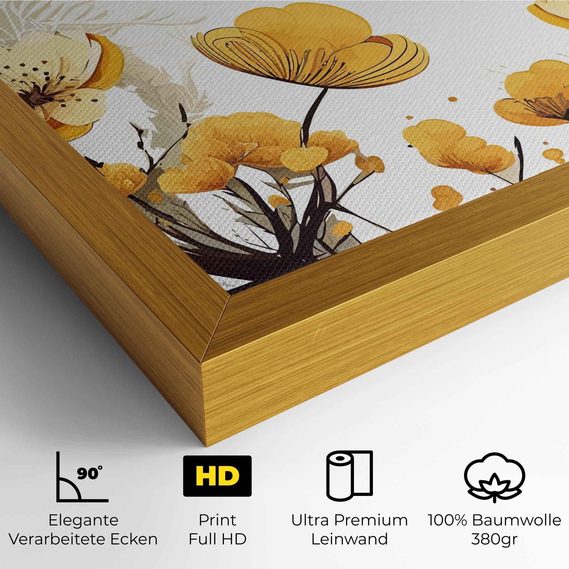 Yellow Circle Flowers mockup 4