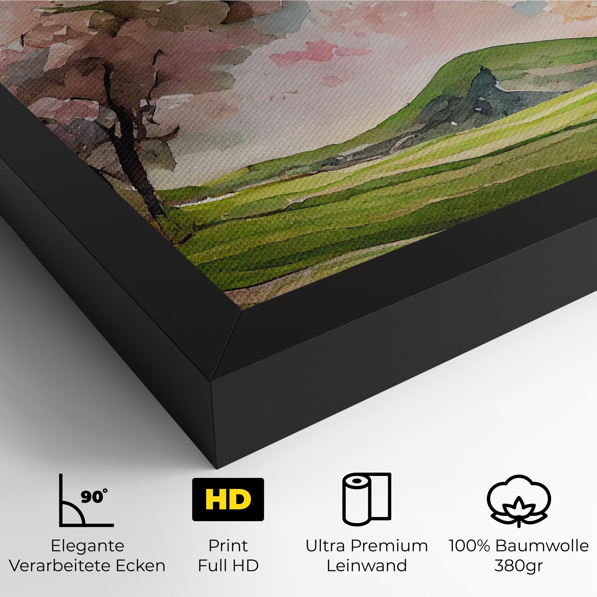 Leinwandbild Spring Pink Trees mockup 4