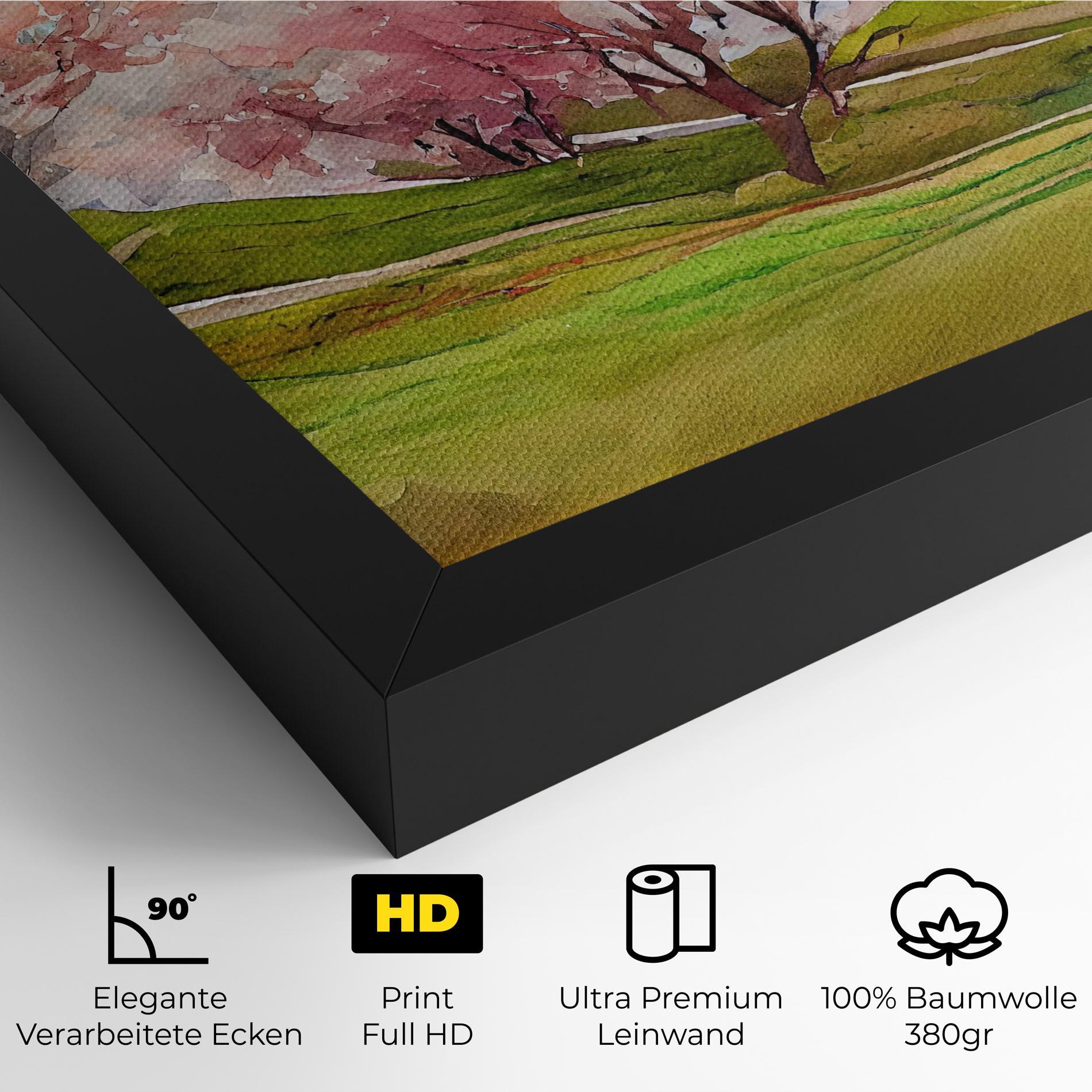 Leinwandbild Spring Trees Painting mockup 4