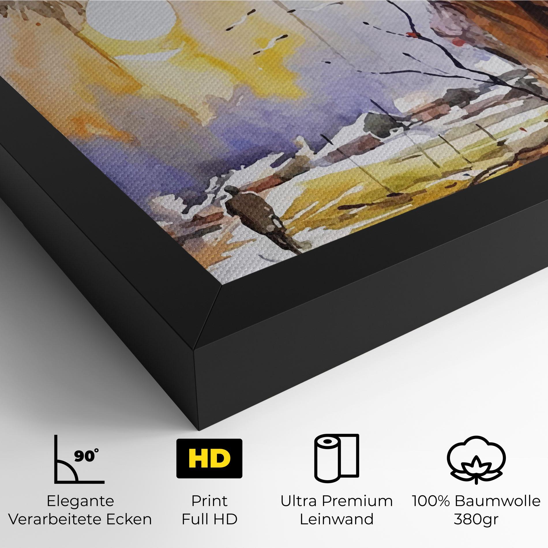 Leinwandbild Watercolor Spring Tree mockup 4