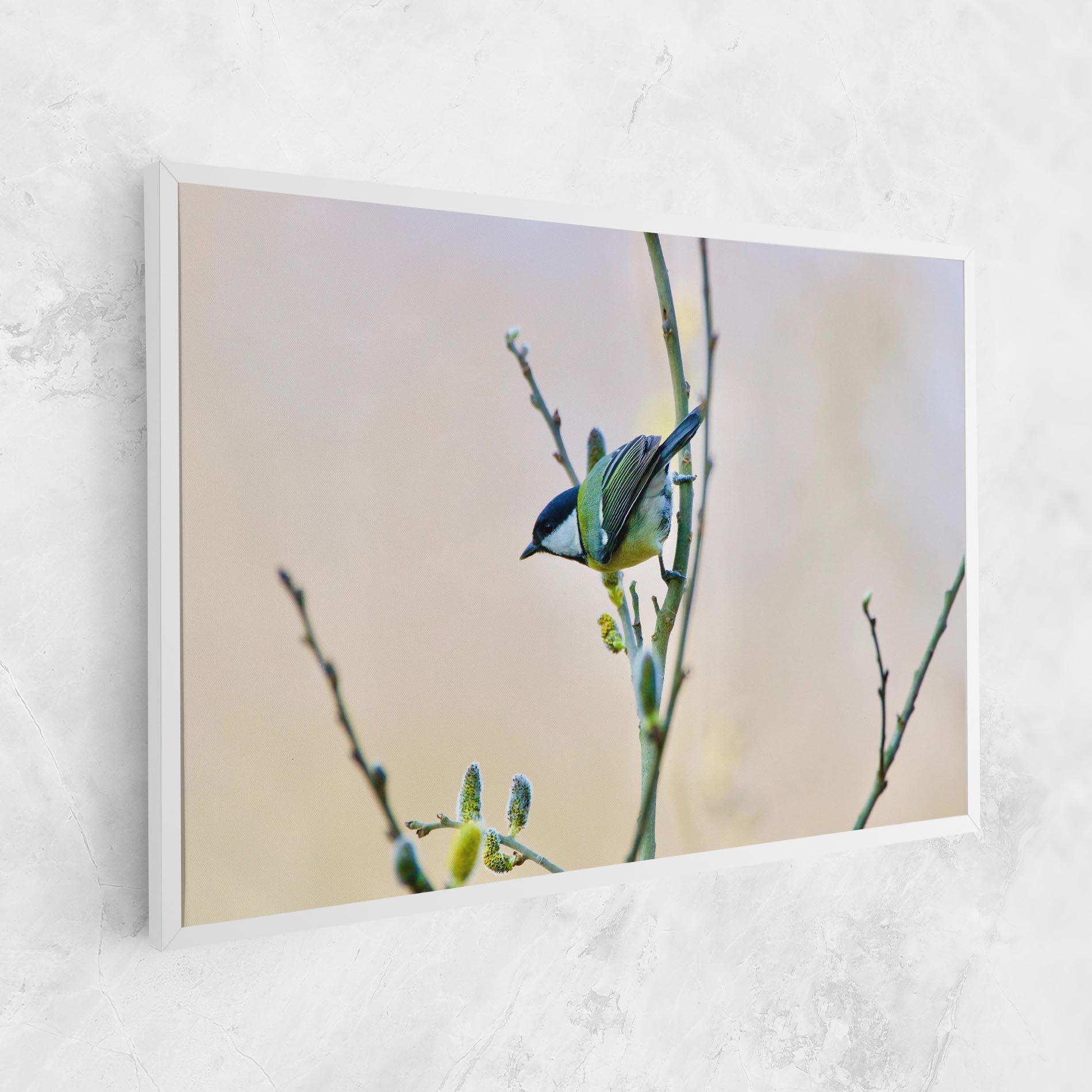 Leinwandbild Beautiful Spring Bird mockup 1
