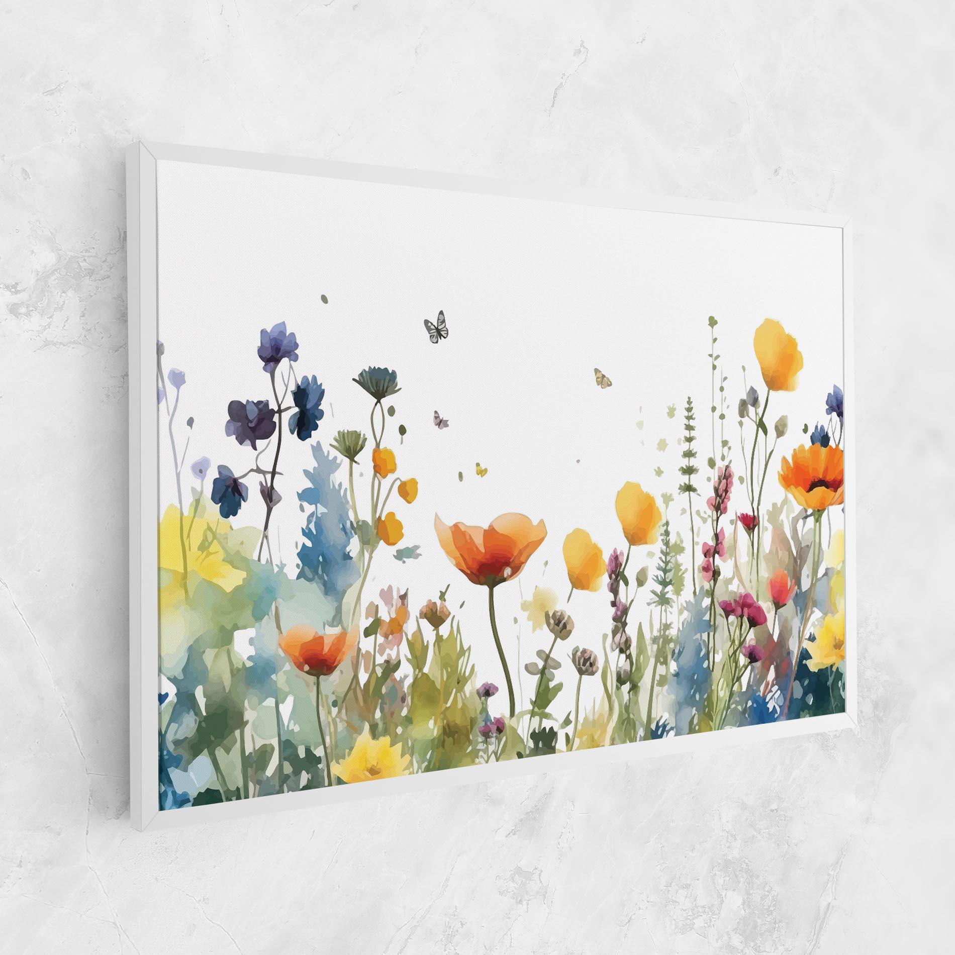 Leinwandbild Watercolor Spring Flowers mockup 1