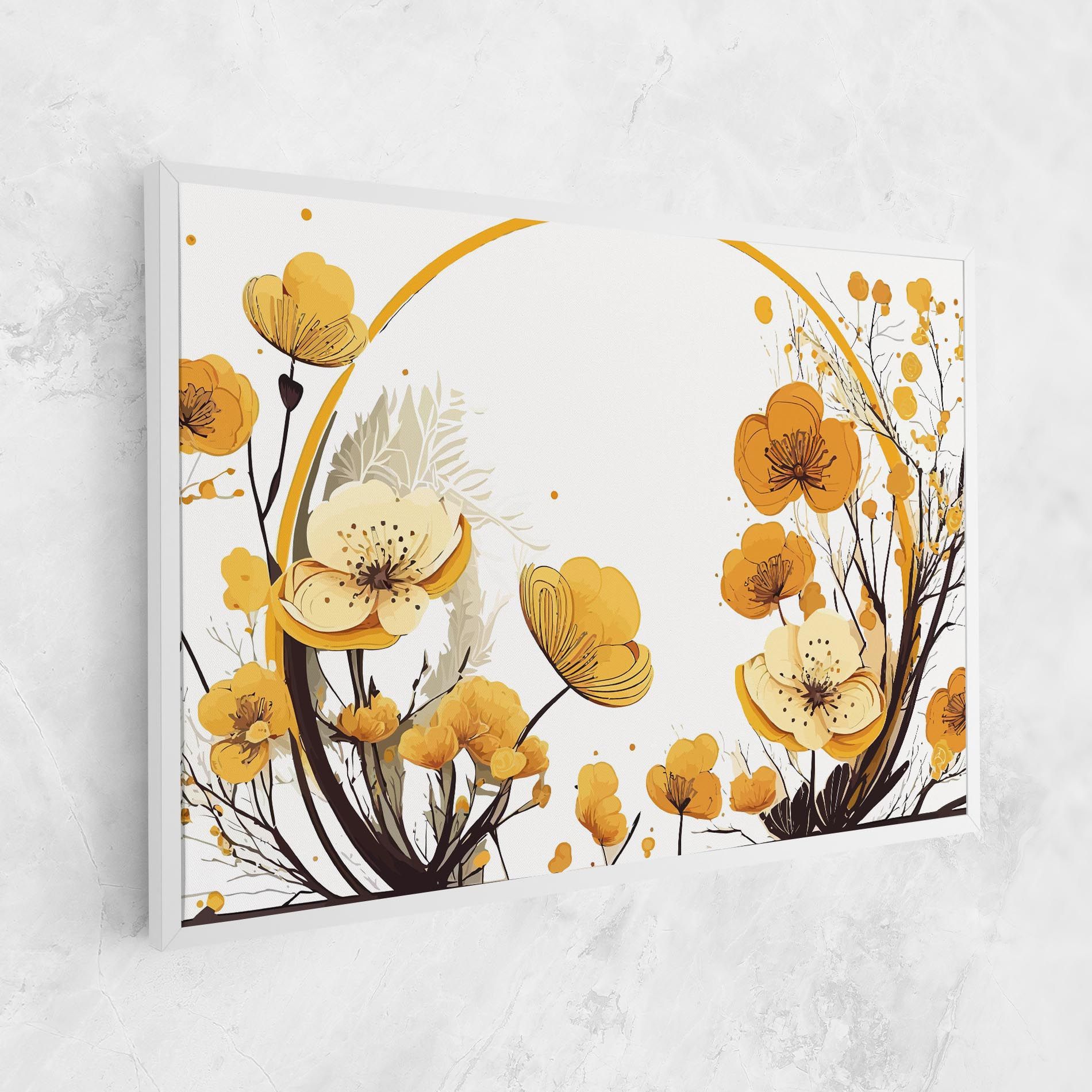 Yellow Circle Flowers mockup 1