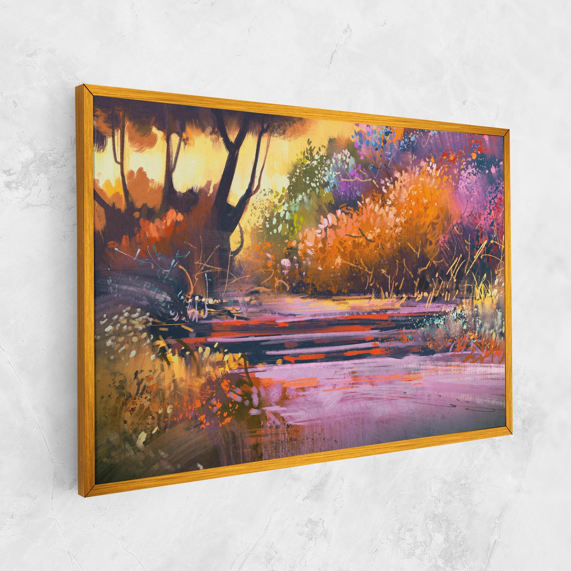 Leinwandbild Landscape Colorful Trees mockup 1