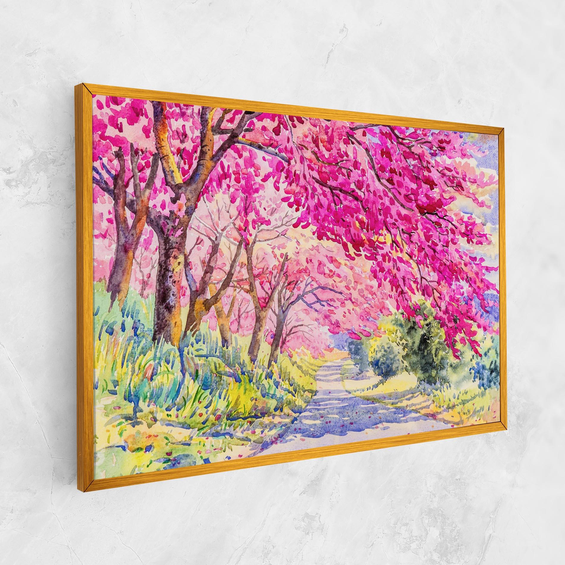 Leinwandbild Pink Trees Art mockup 1