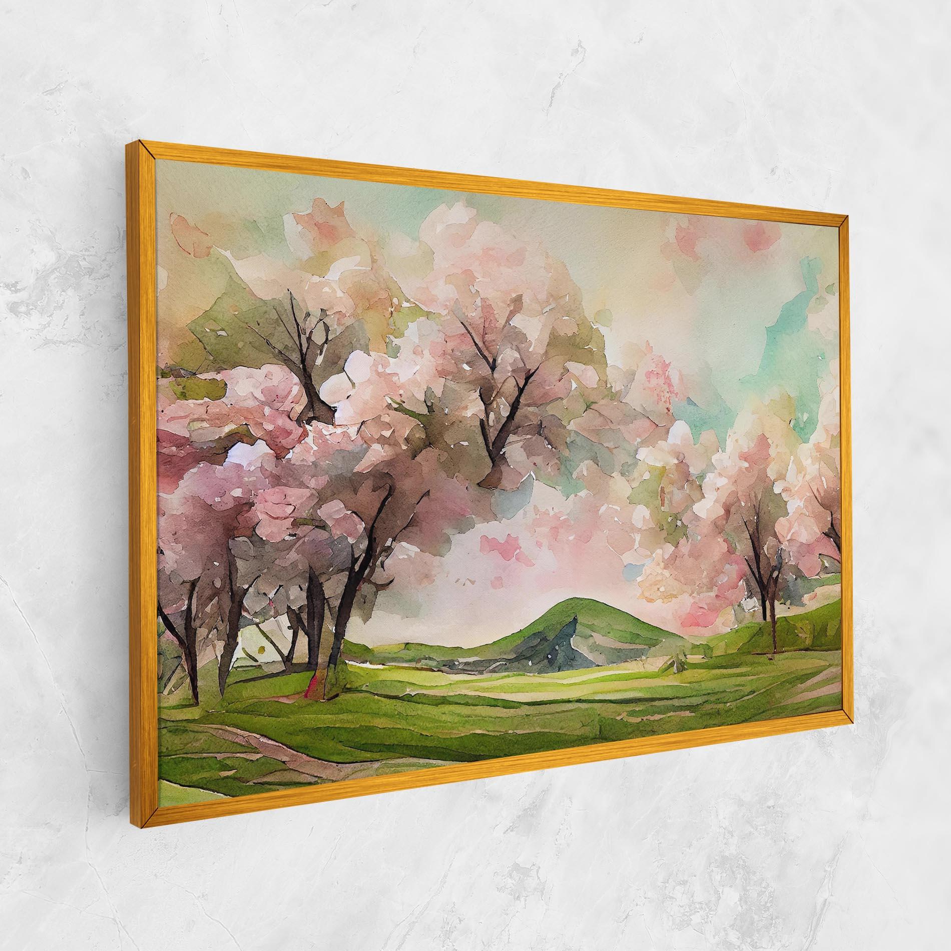 Leinwandbild Spring Pink Trees mockup 1