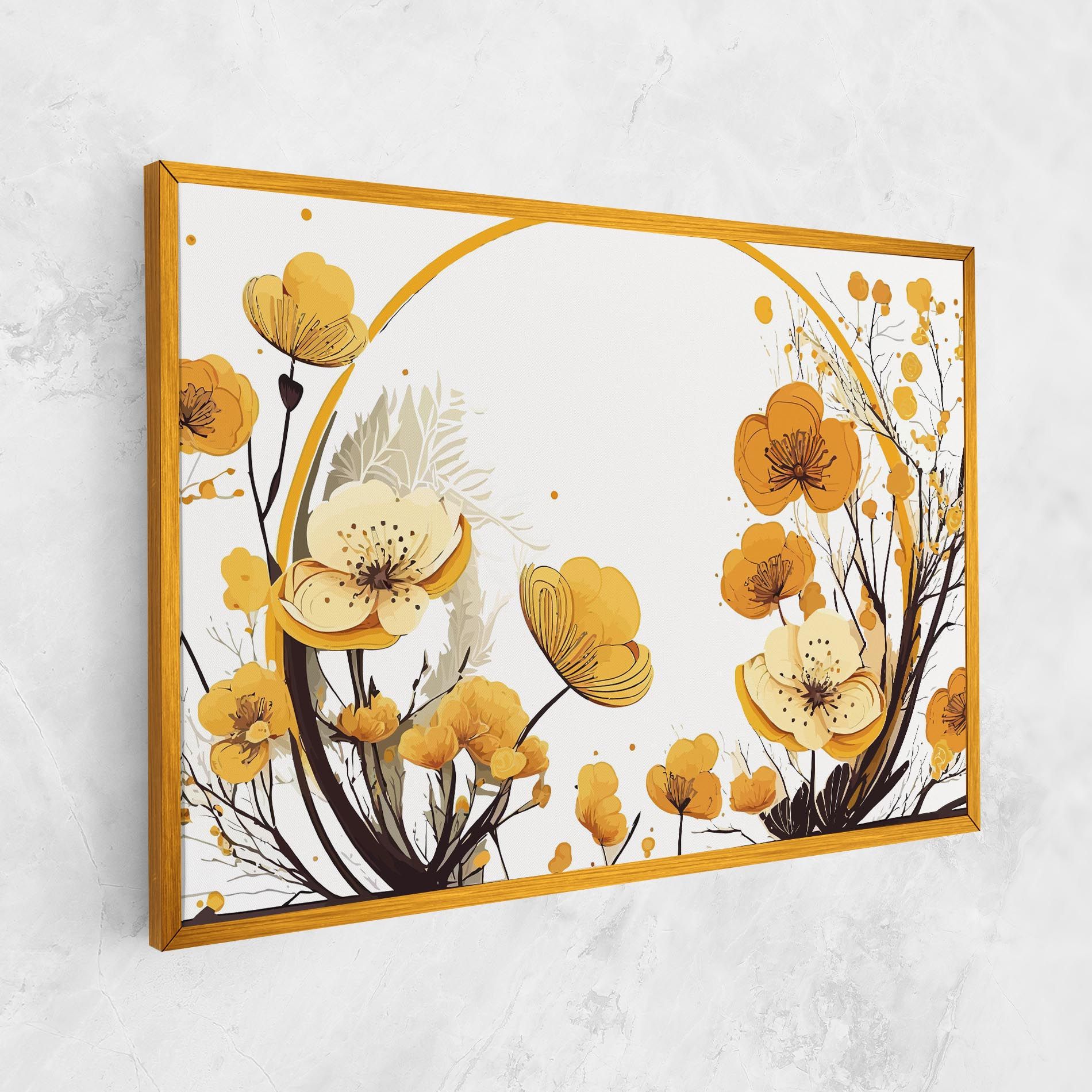 Yellow Circle Flowers mockup 1