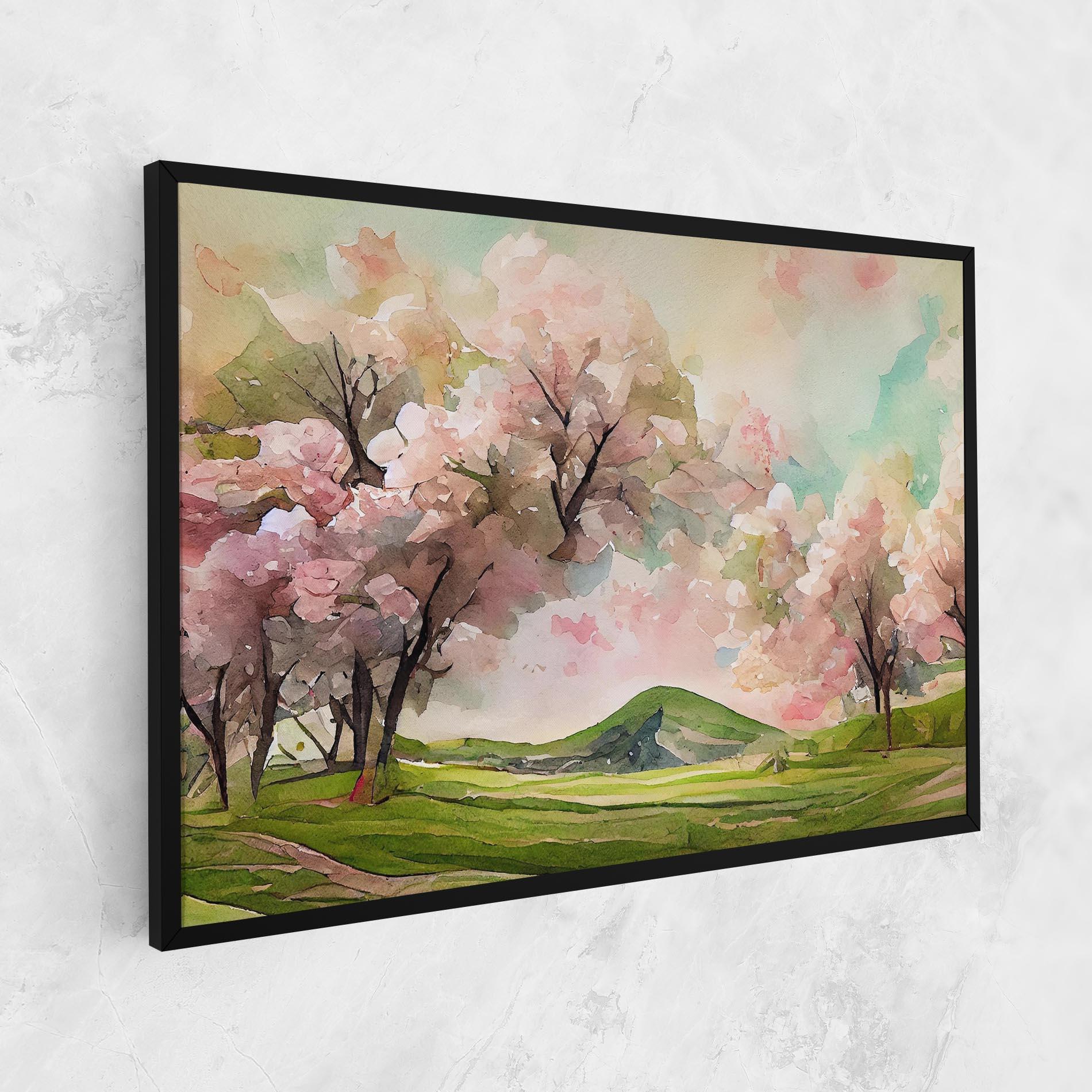 Leinwandbild Spring Pink Trees mockup 1