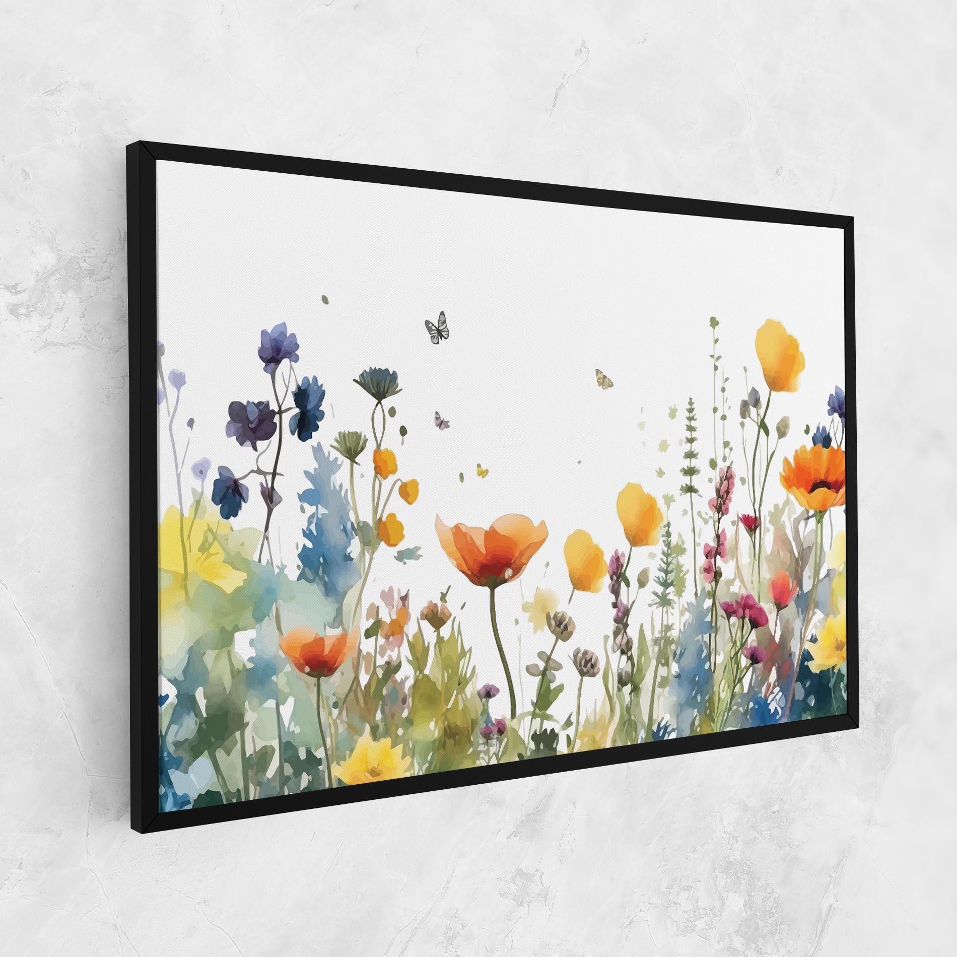 Leinwandbild Watercolor Spring Flowers mockup 1