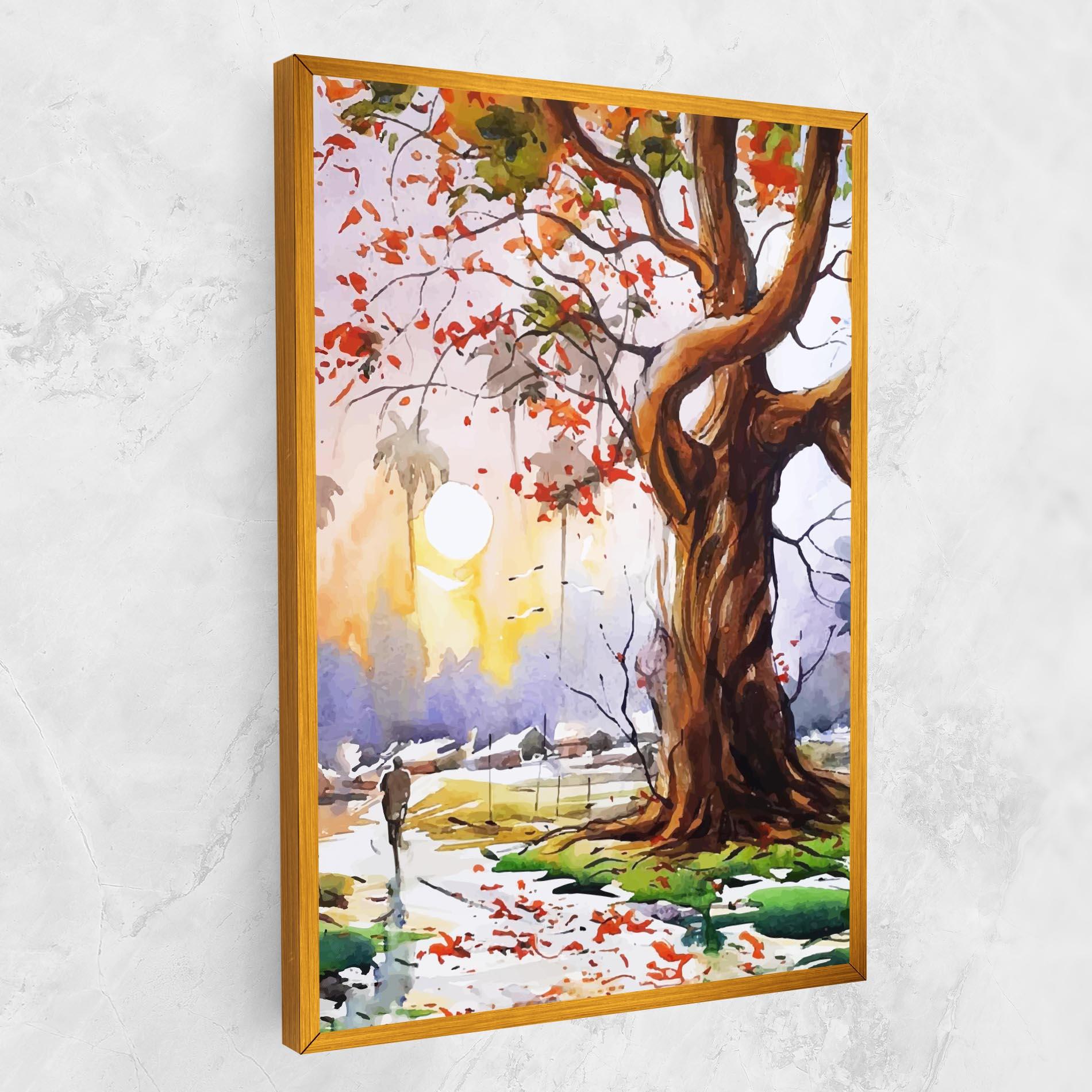 Leinwandbild Watercolor Spring Tree mockup 1