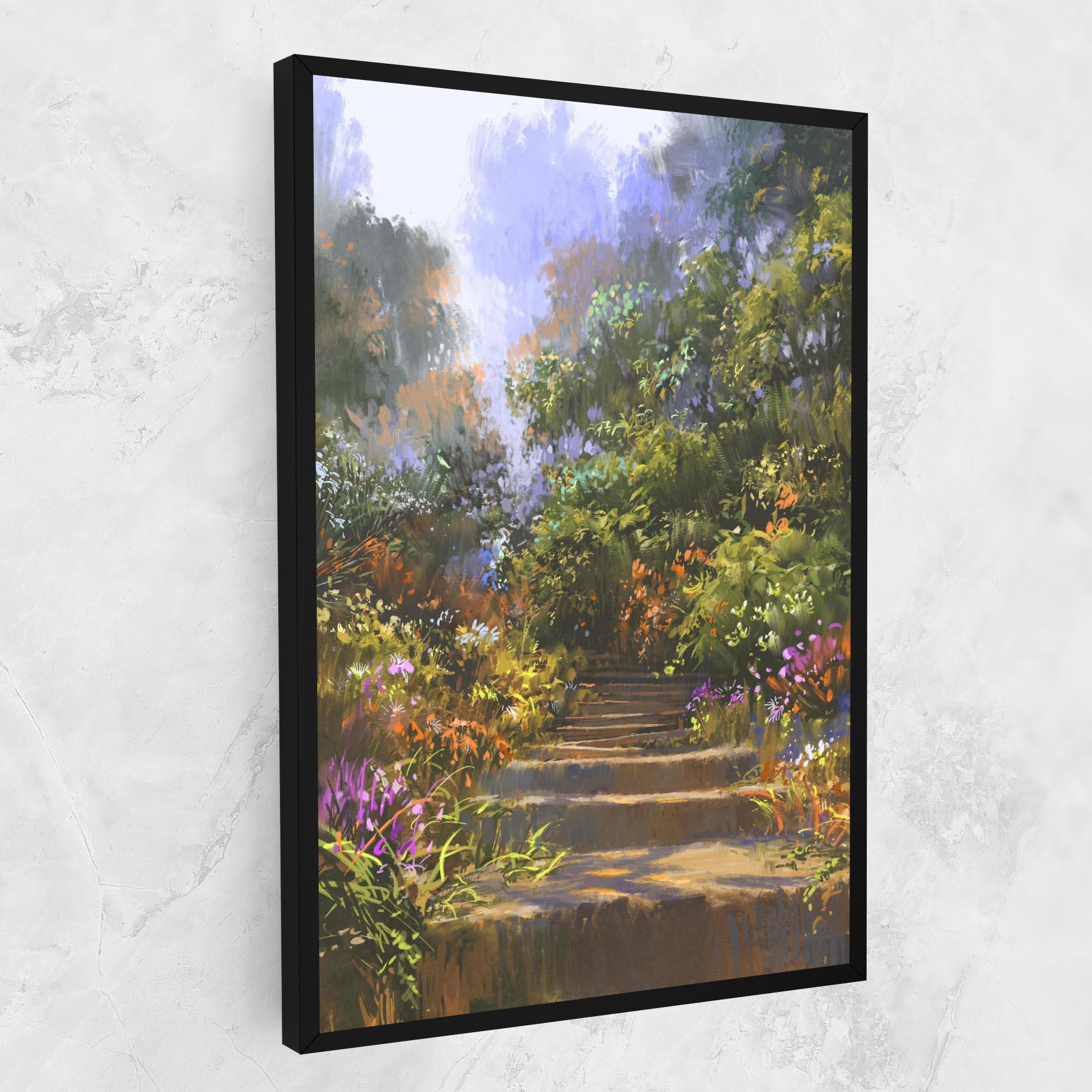 Leinwandbild Spring Staircase Painting mockup 1