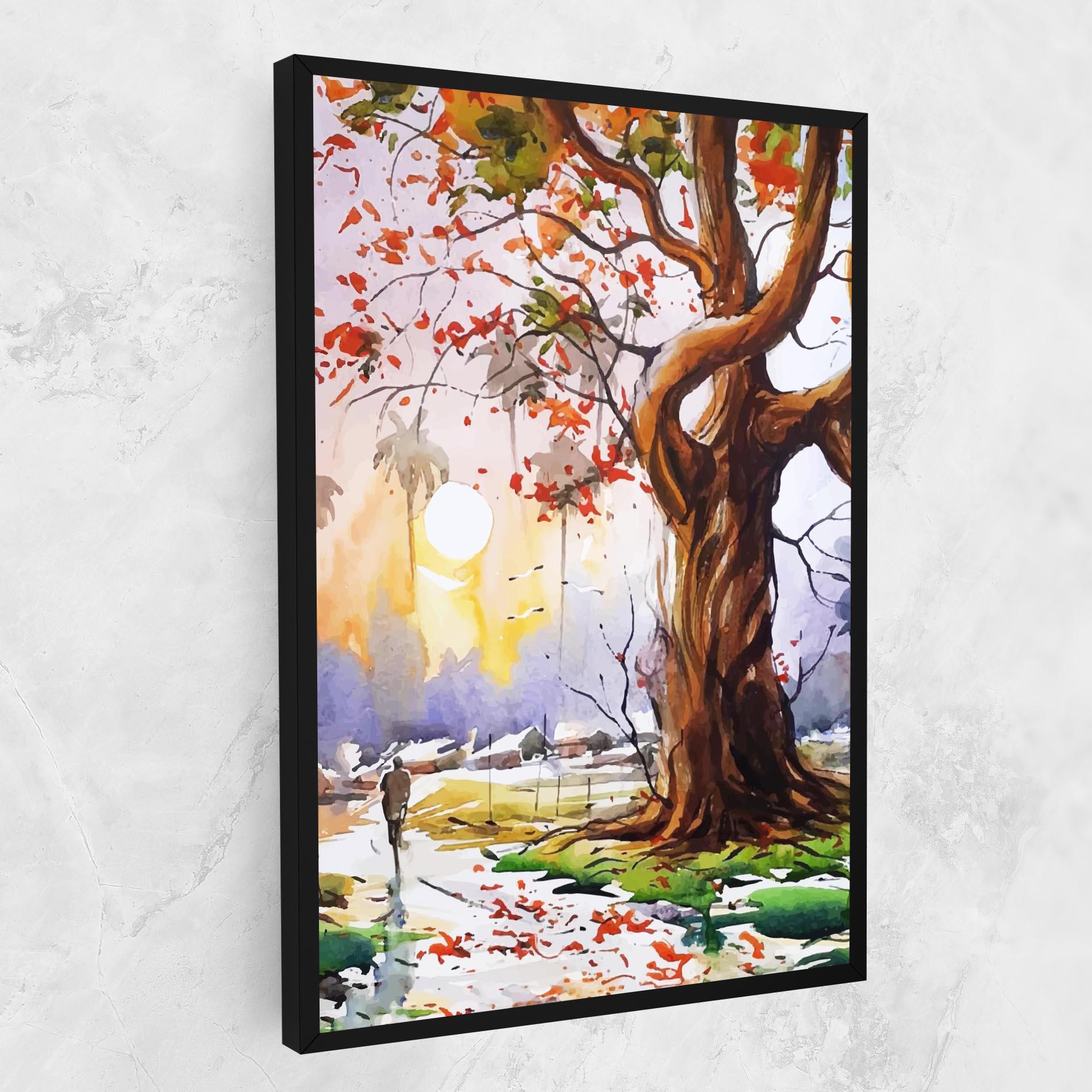 Leinwandbild Watercolor Spring Tree mockup 1