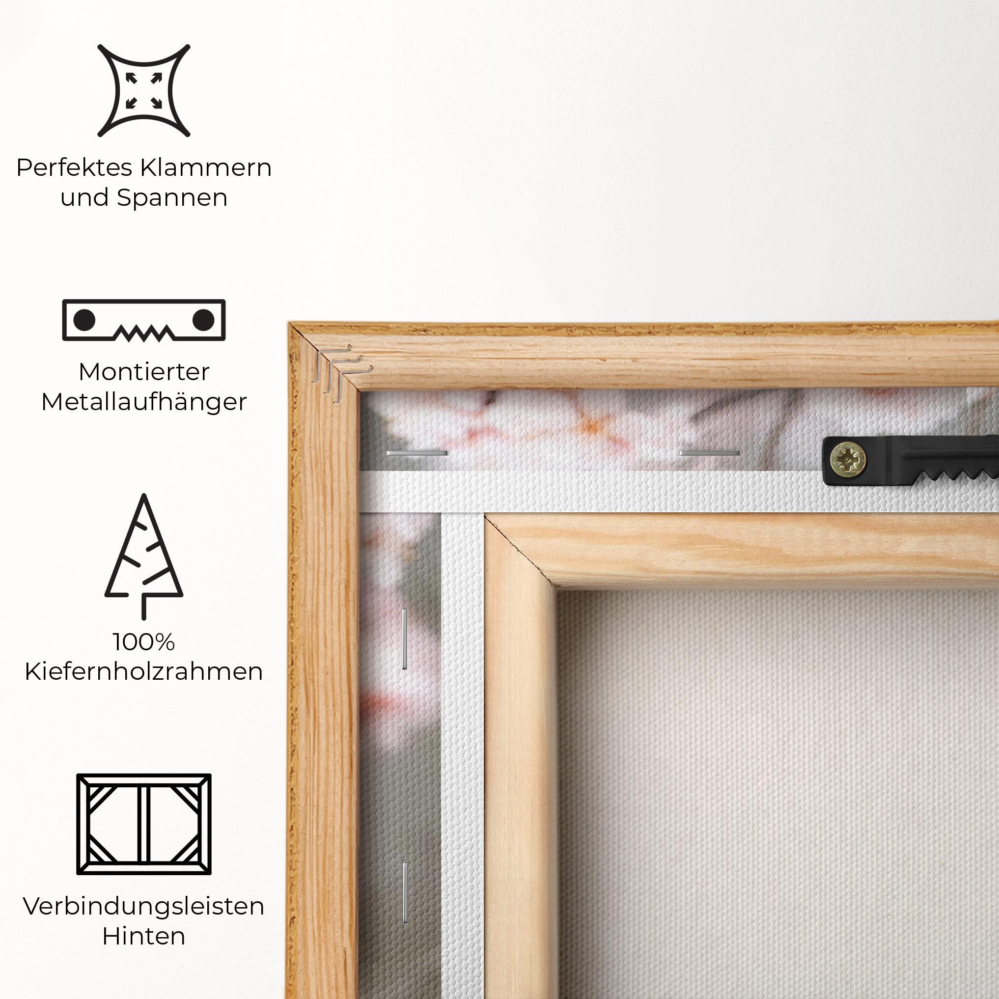 Leinwandbild Pretty Spring Yellow Bird mockup 5