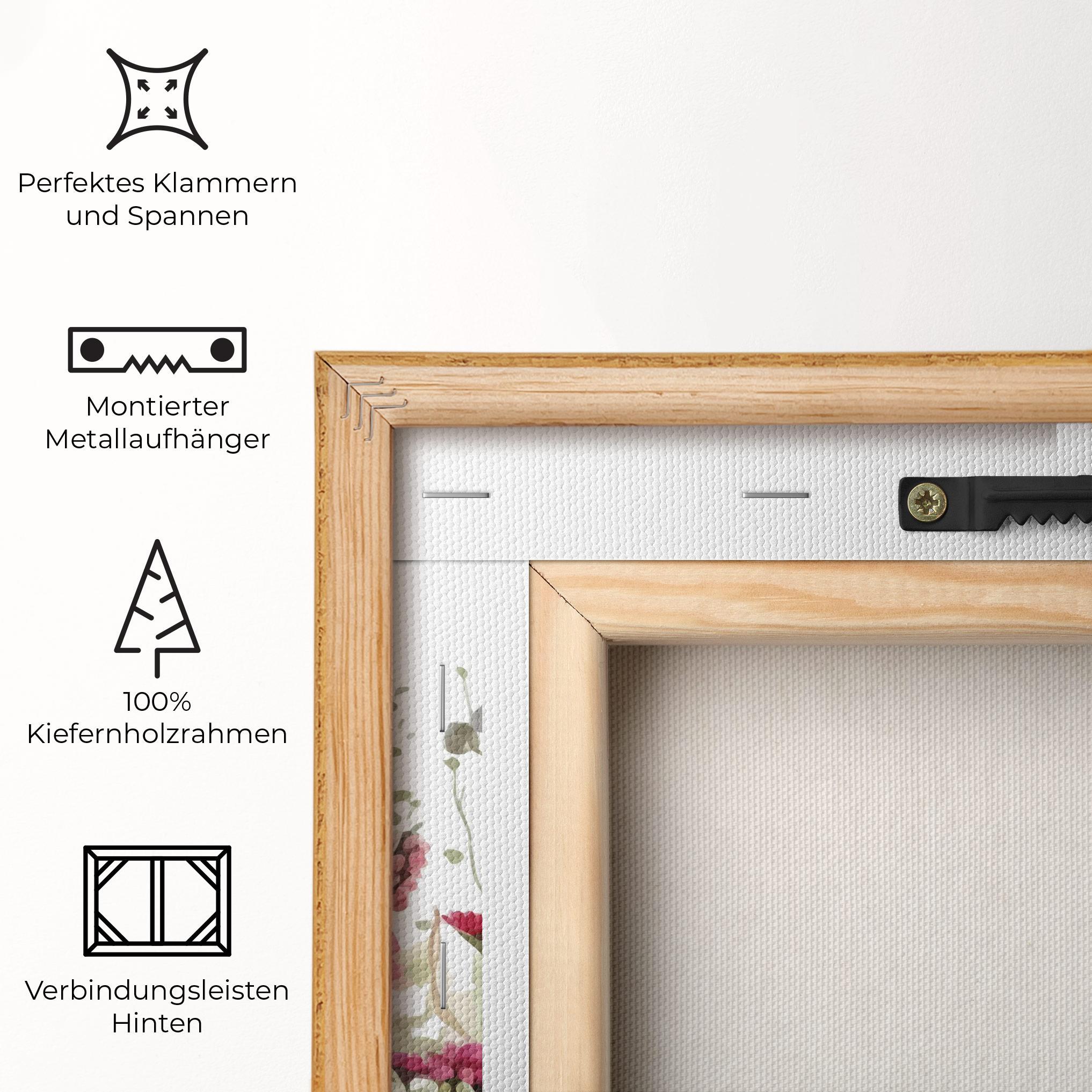 Leinwandbild Watercolor Spring Flowers mockup 5