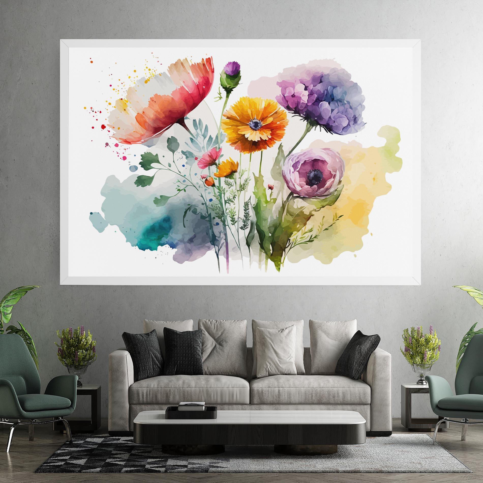 Leinwandbild Beautiful Spring Flowers mockup 7