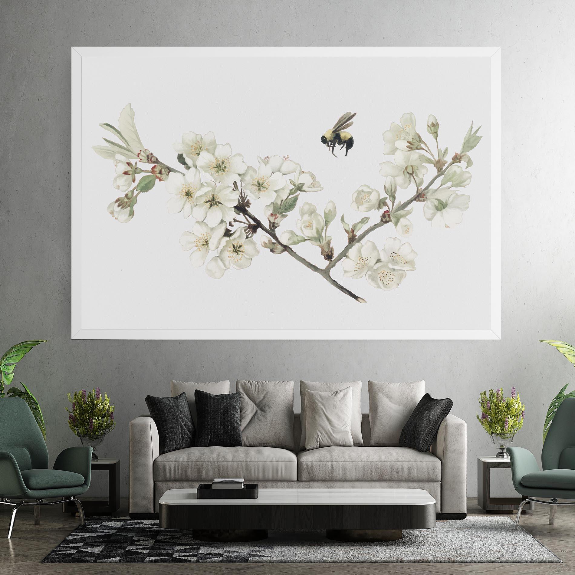 Leinwandbild Bee Spring Flower mockup 7