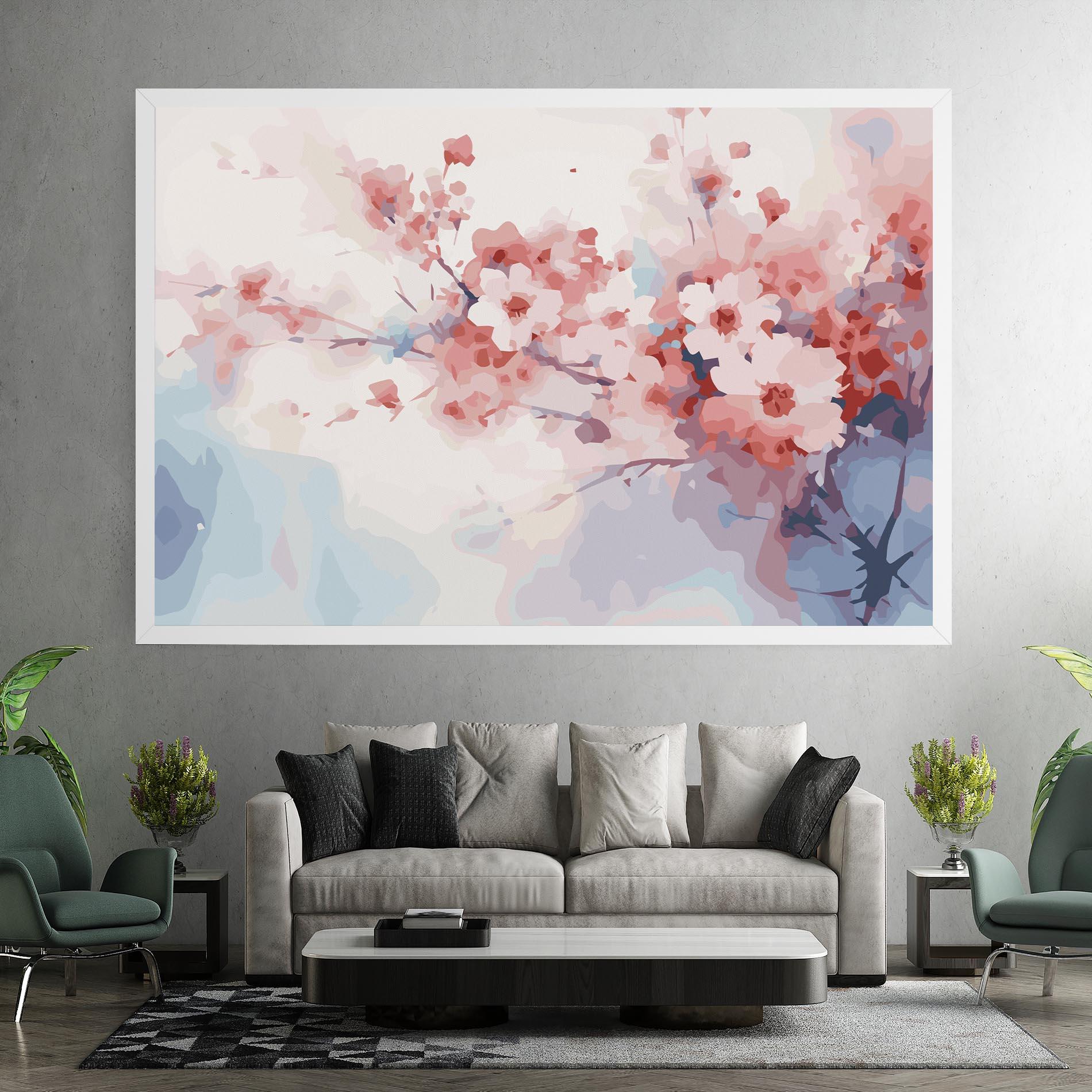 Leinwandbild Pastel Spring Flowers mockup 7