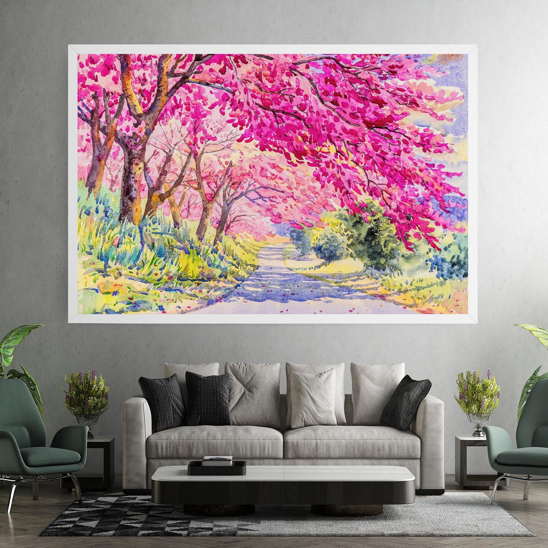 Leinwandbild Pink Trees Art mockup 7