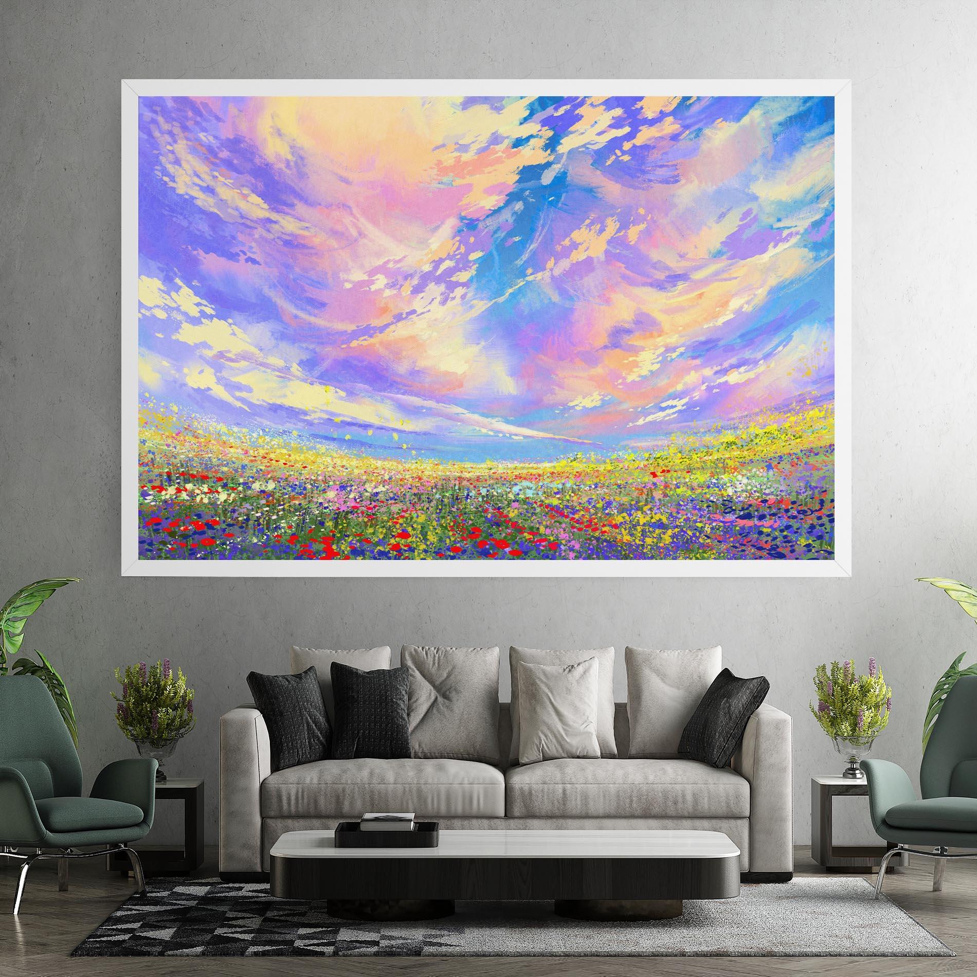 Leinwandbild Spring Field mockup 7