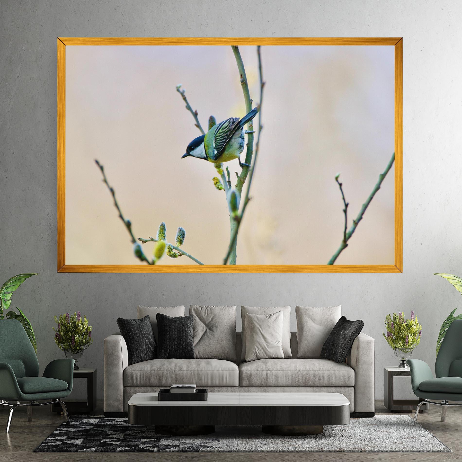 Leinwandbild Beautiful Spring Bird mockup 7