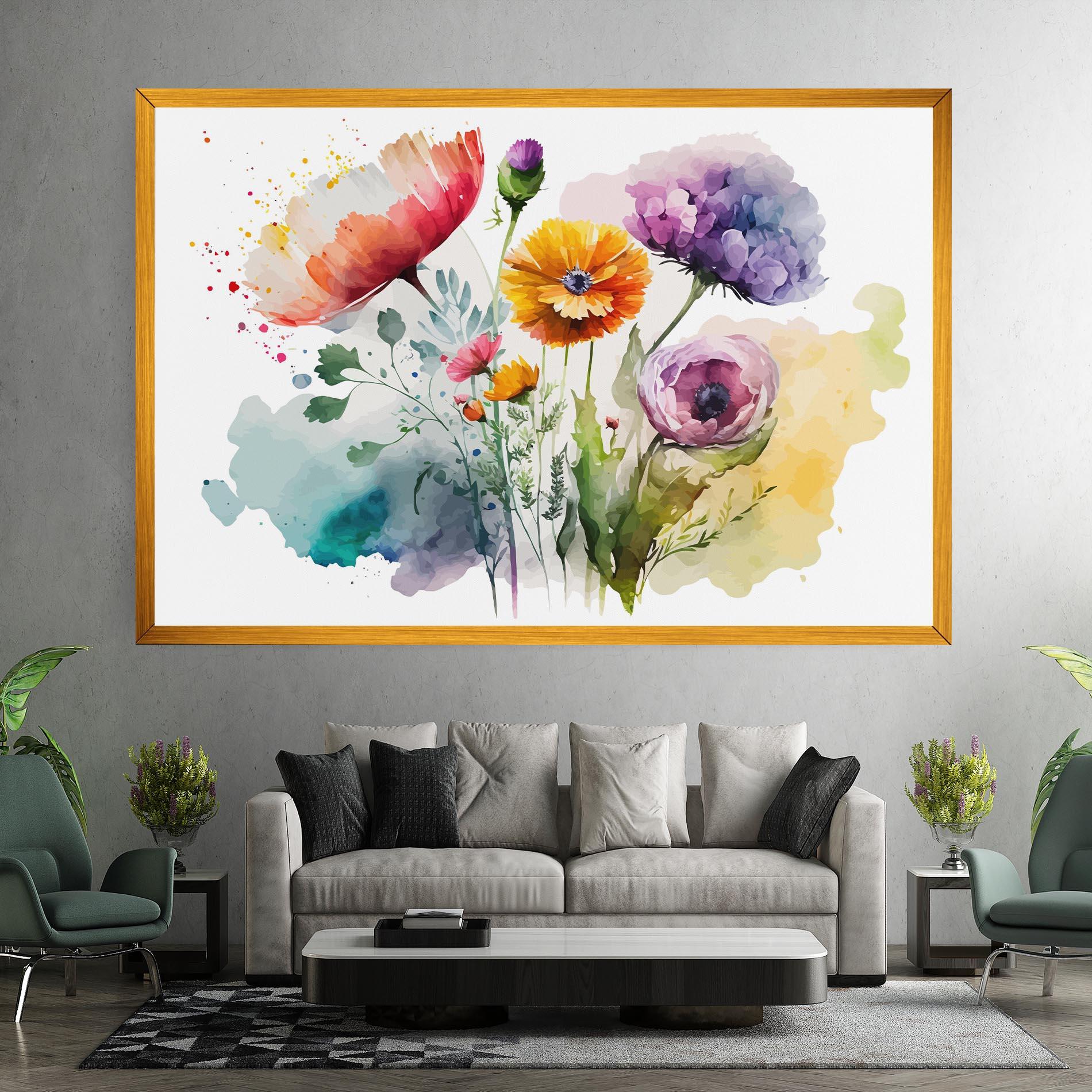 Leinwandbild Beautiful Spring Flowers mockup 7