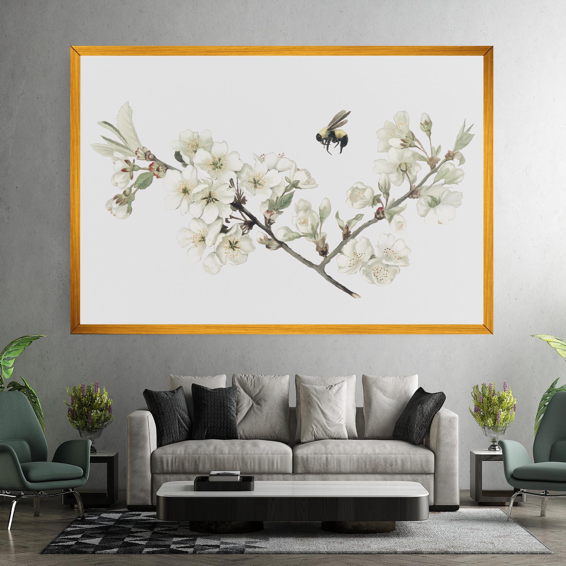 Leinwandbild Bee Spring Flower mockup 7