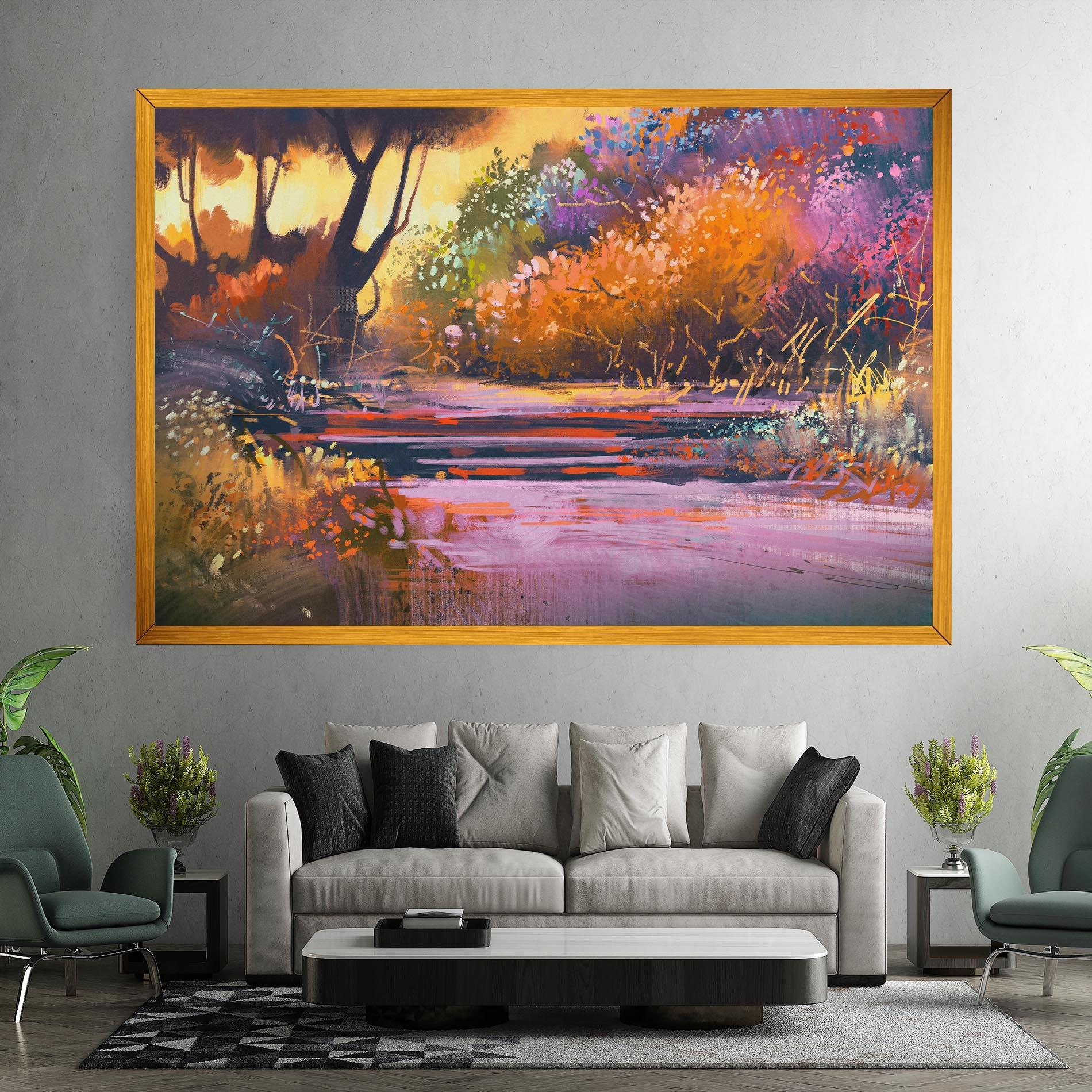 Leinwandbild Landscape Colorful Trees mockup 7