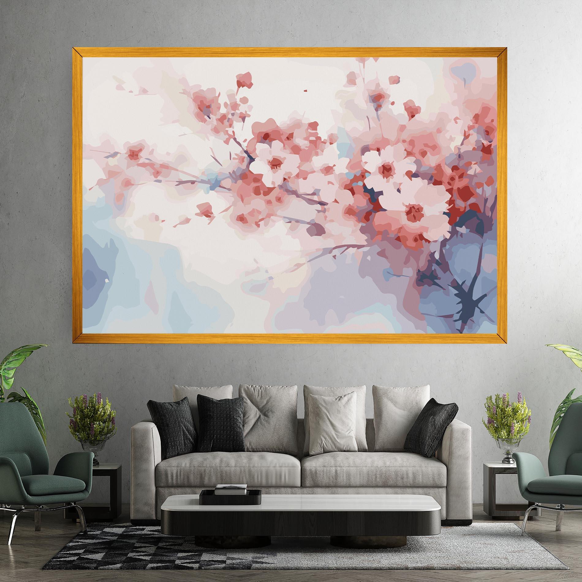 Leinwandbild Pastel Spring Flowers mockup 7