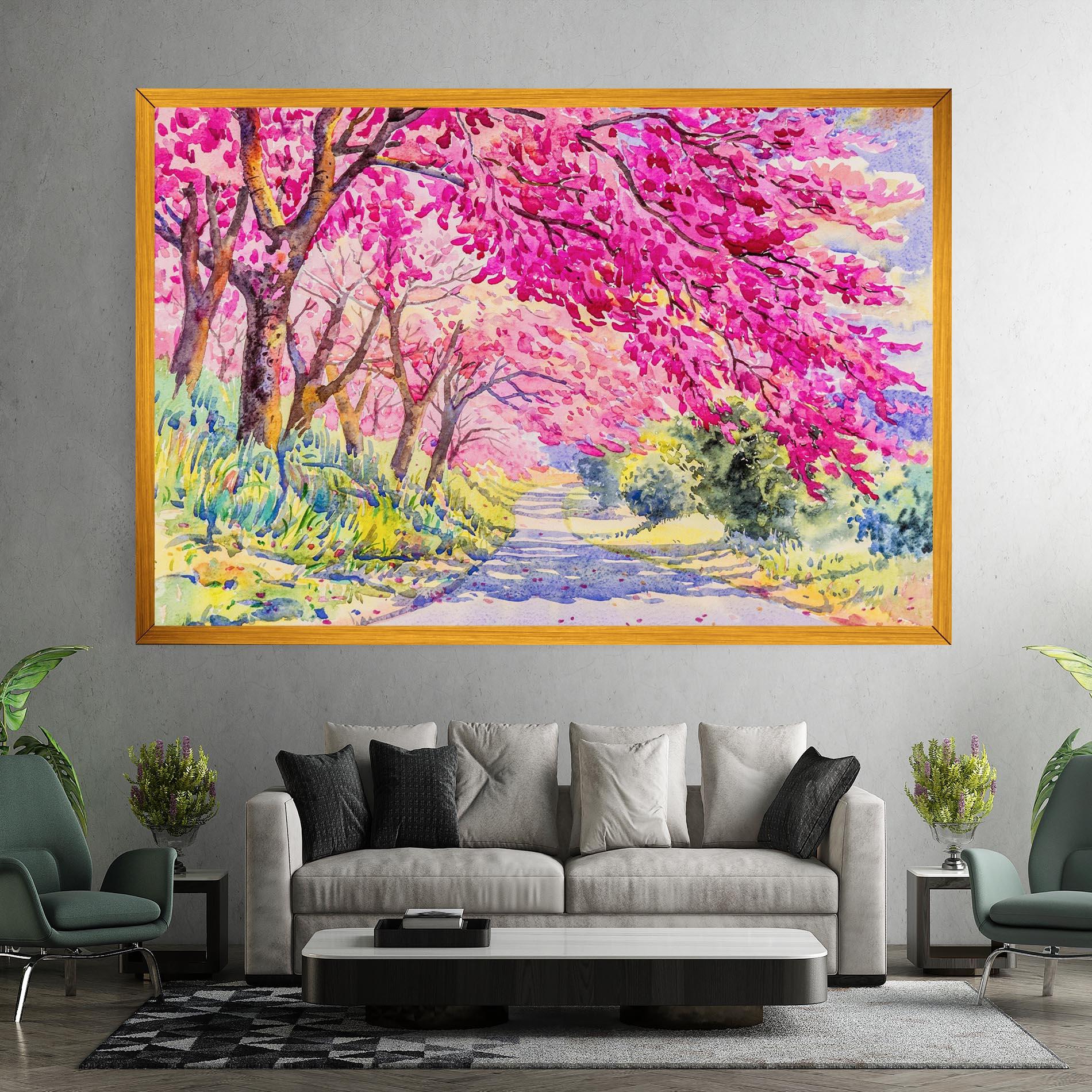 Leinwandbild Pink Trees Art mockup 7