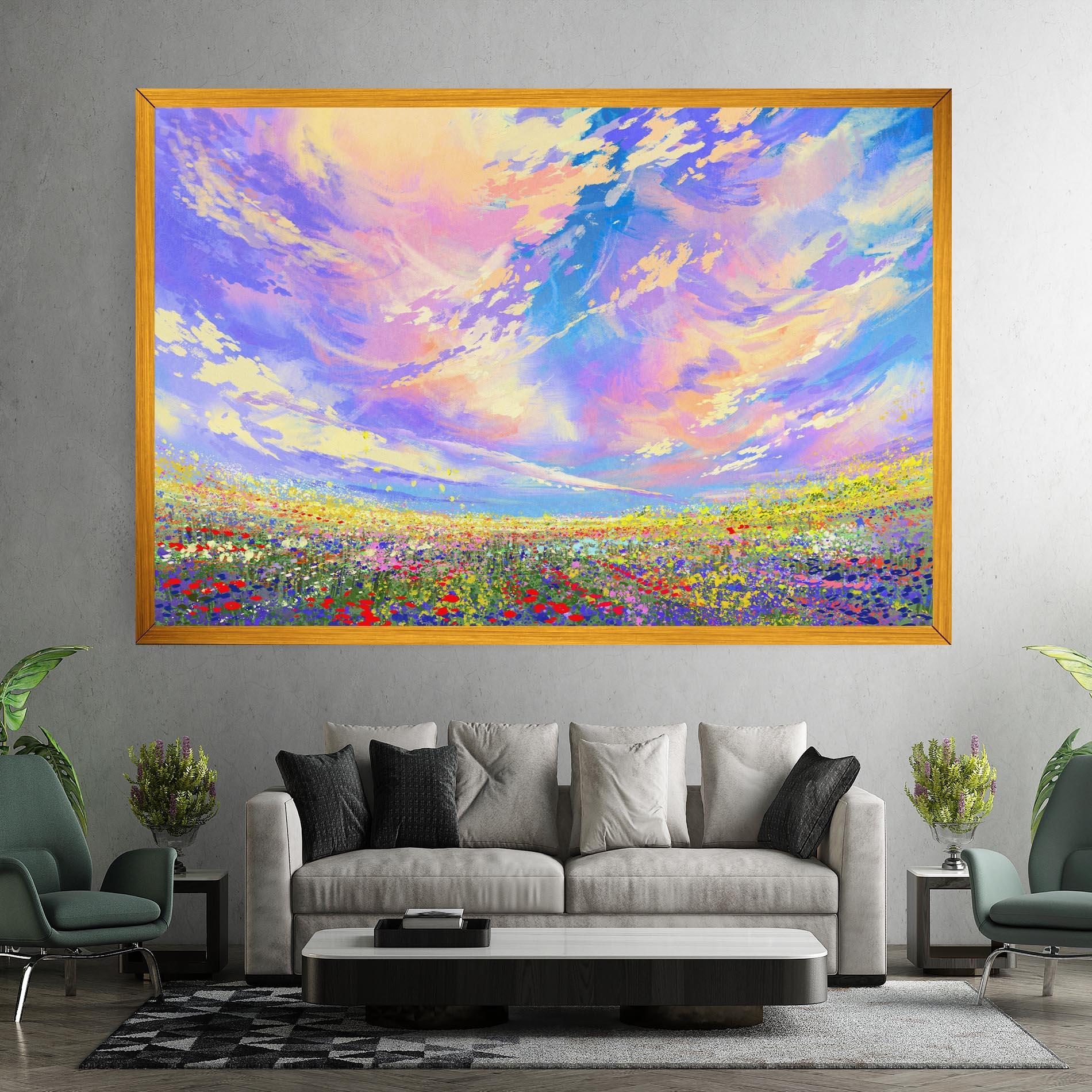 Leinwandbild Spring Field mockup 7