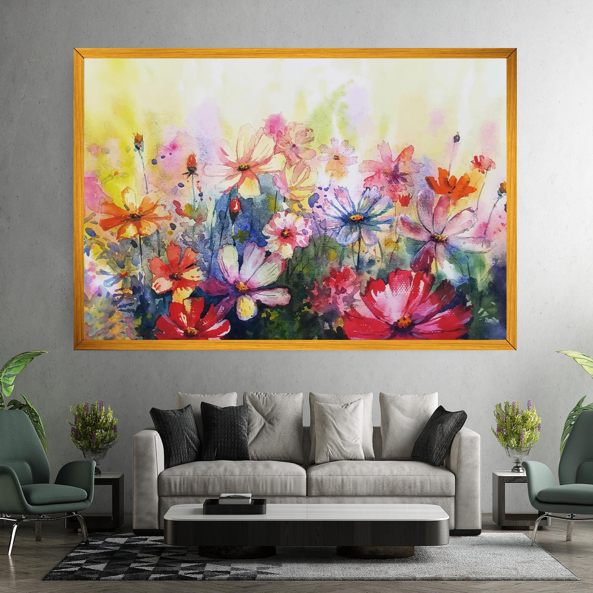 Leinwandbild Water Art Flowers mockup 7