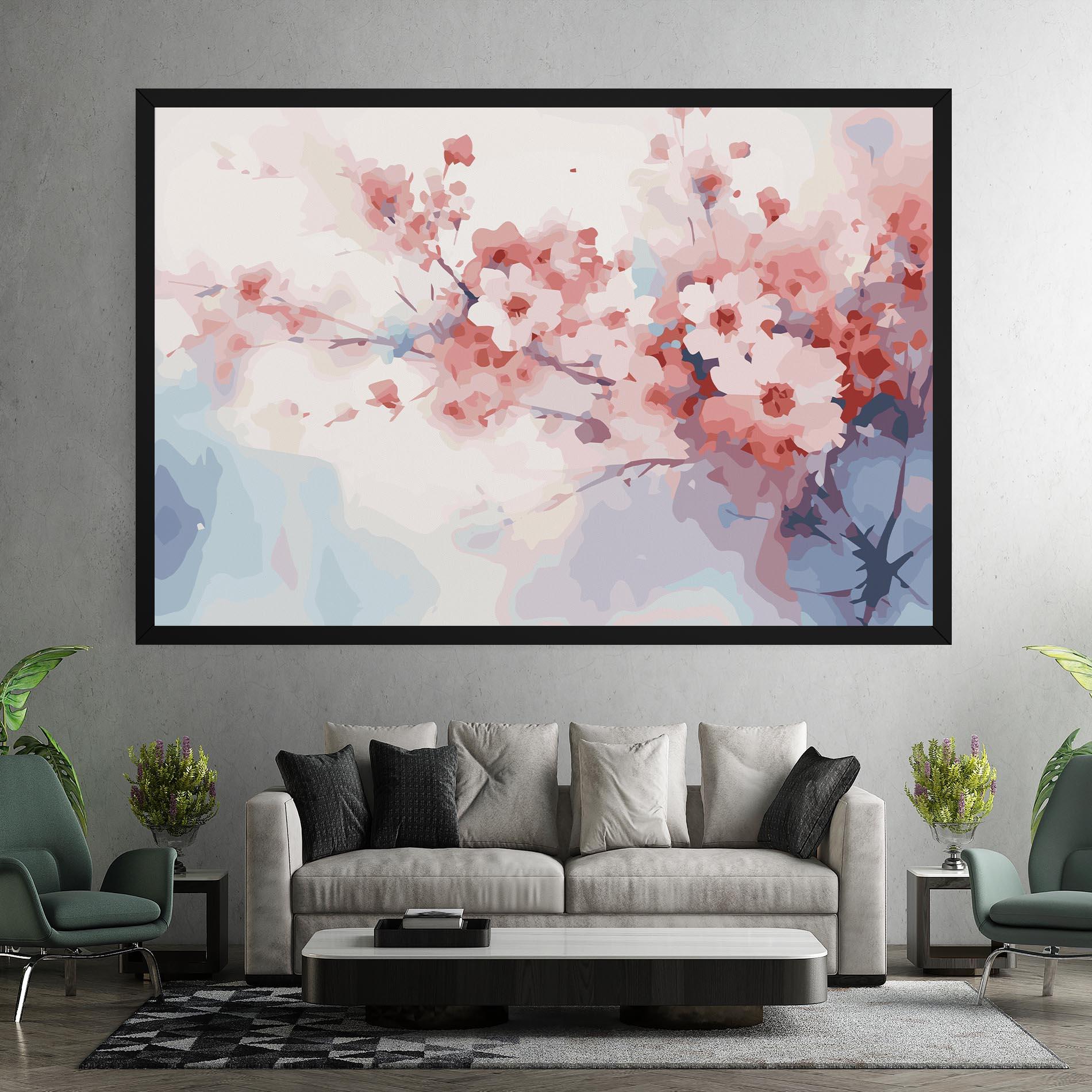 Leinwandbild Pastel Spring Flowers mockup 7