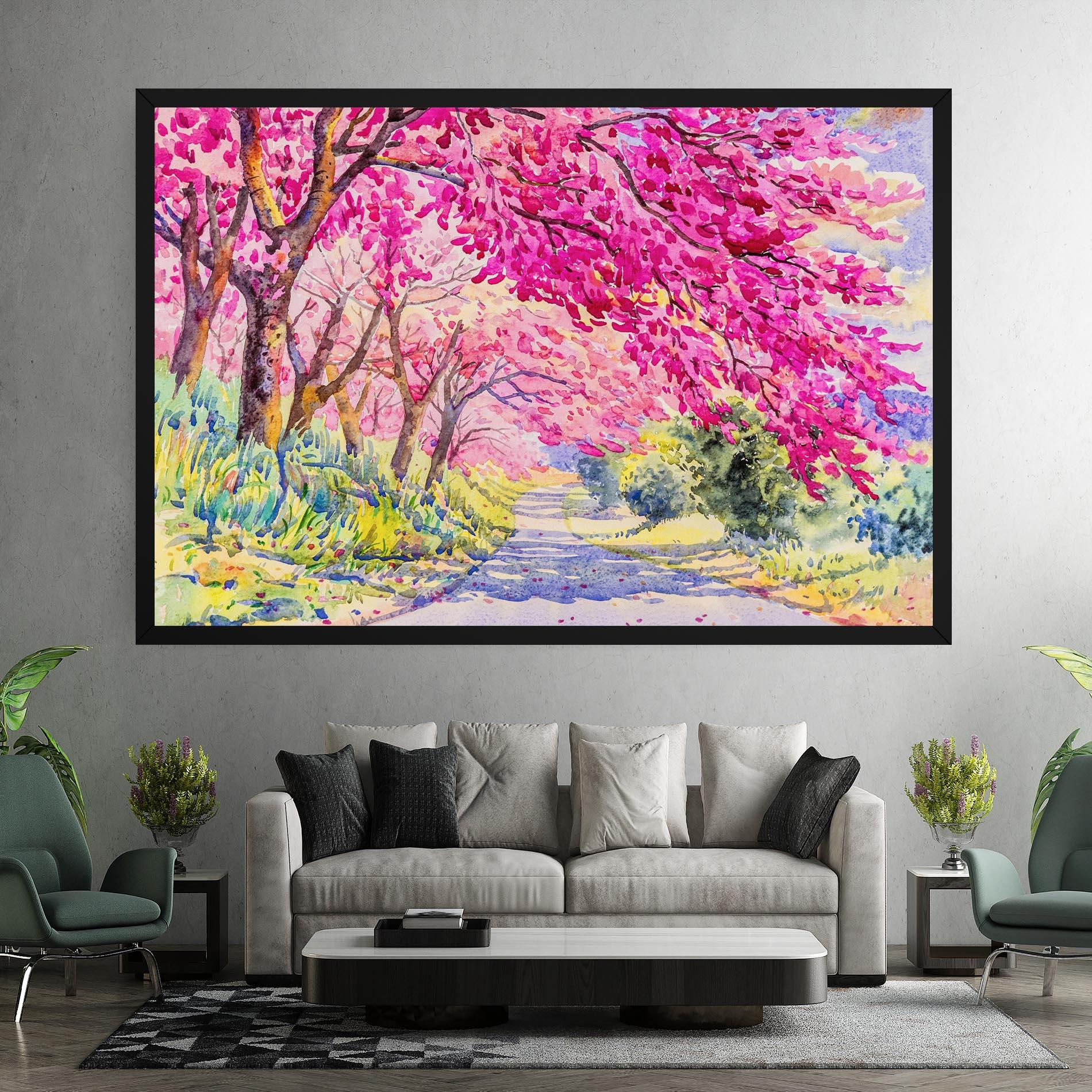 Leinwandbild Pink Trees Art mockup 7