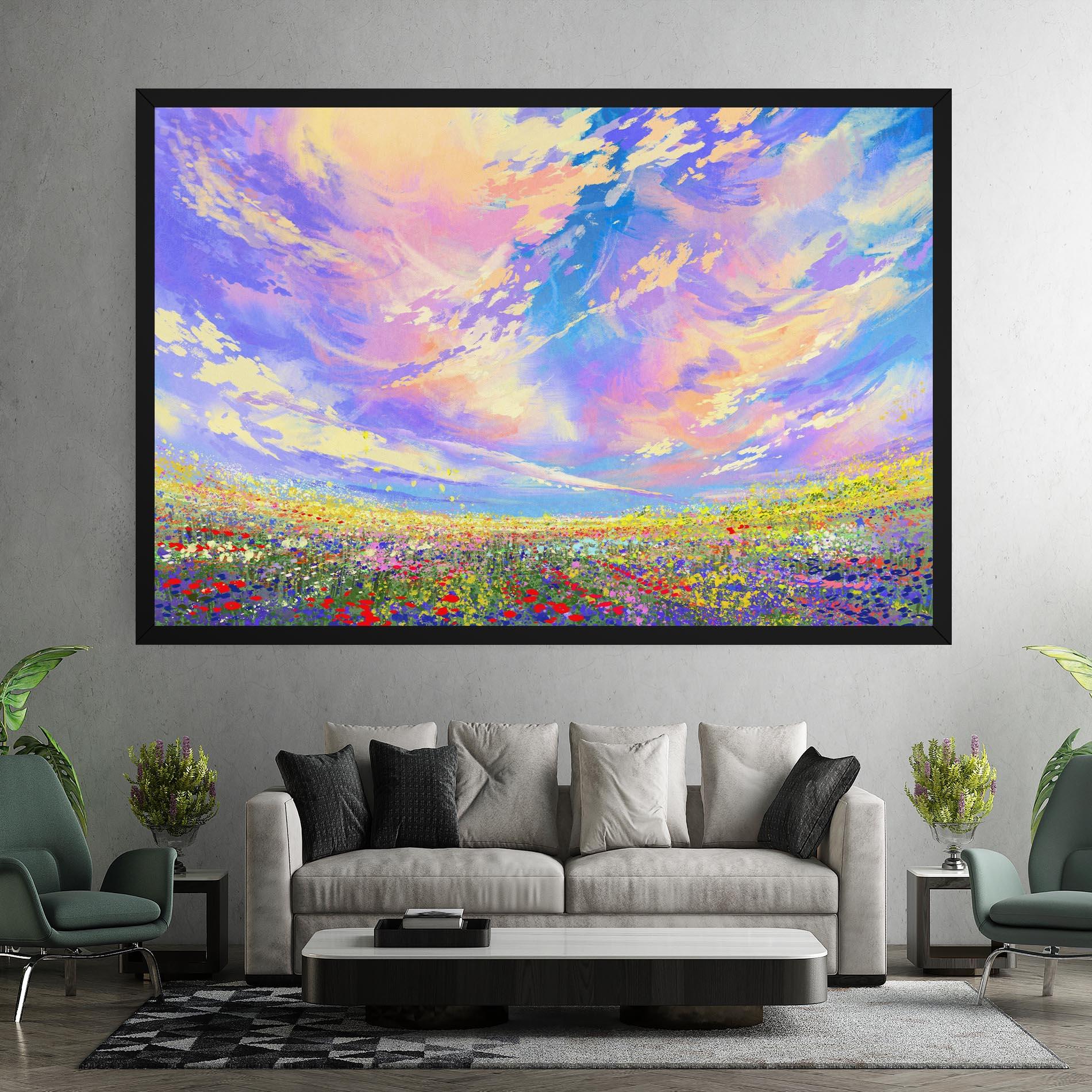 Leinwandbild Spring Field mockup 7