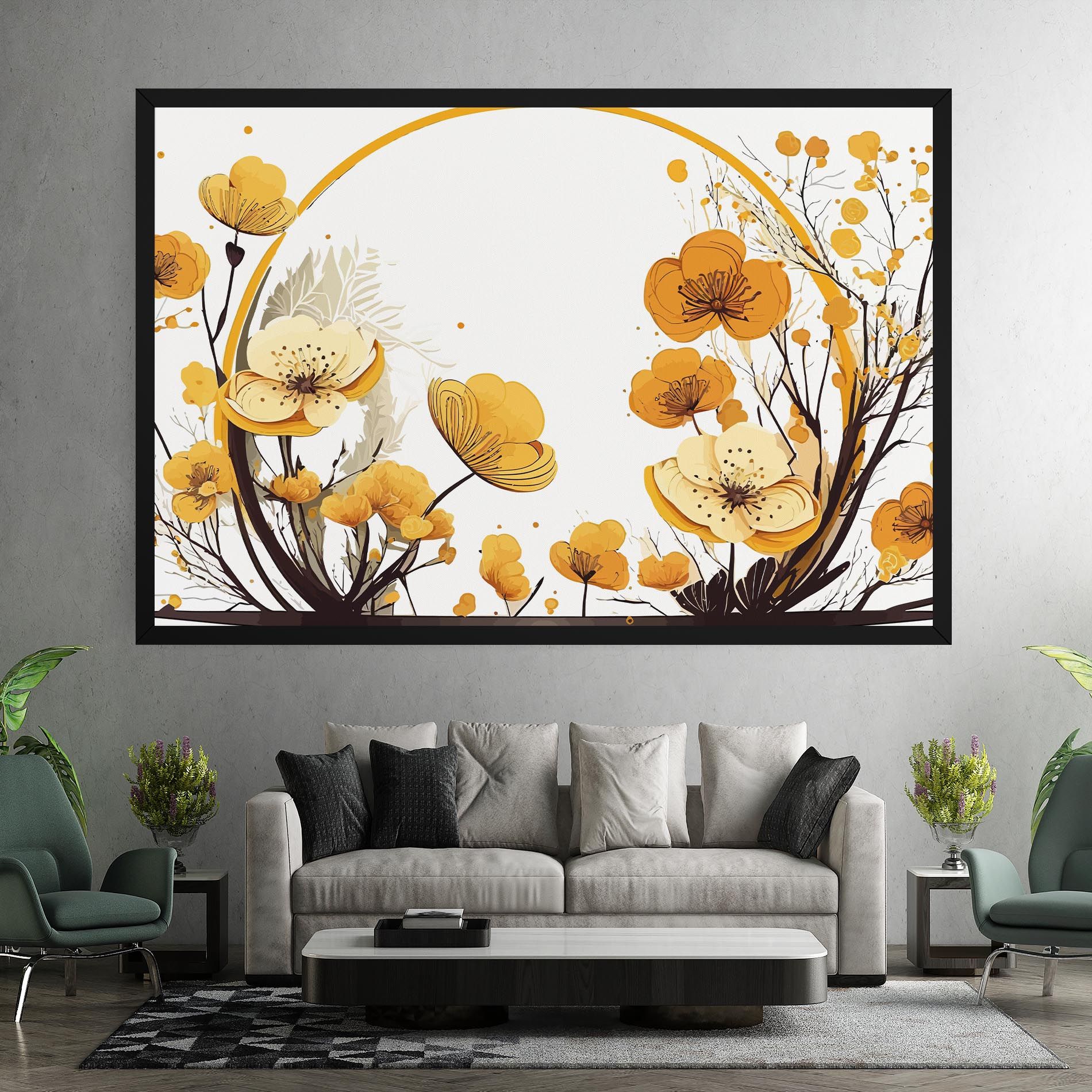 Yellow Circle Flowers mockup 7