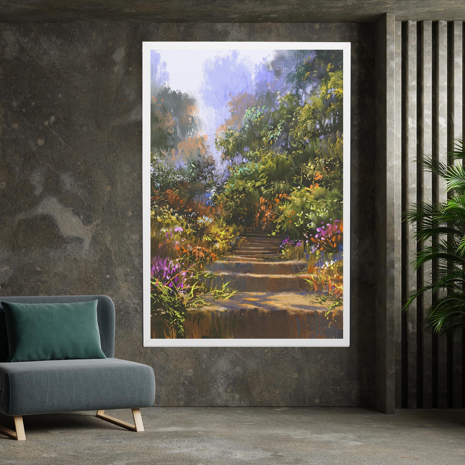 Leinwandbild Spring Staircase Painting mockup 7