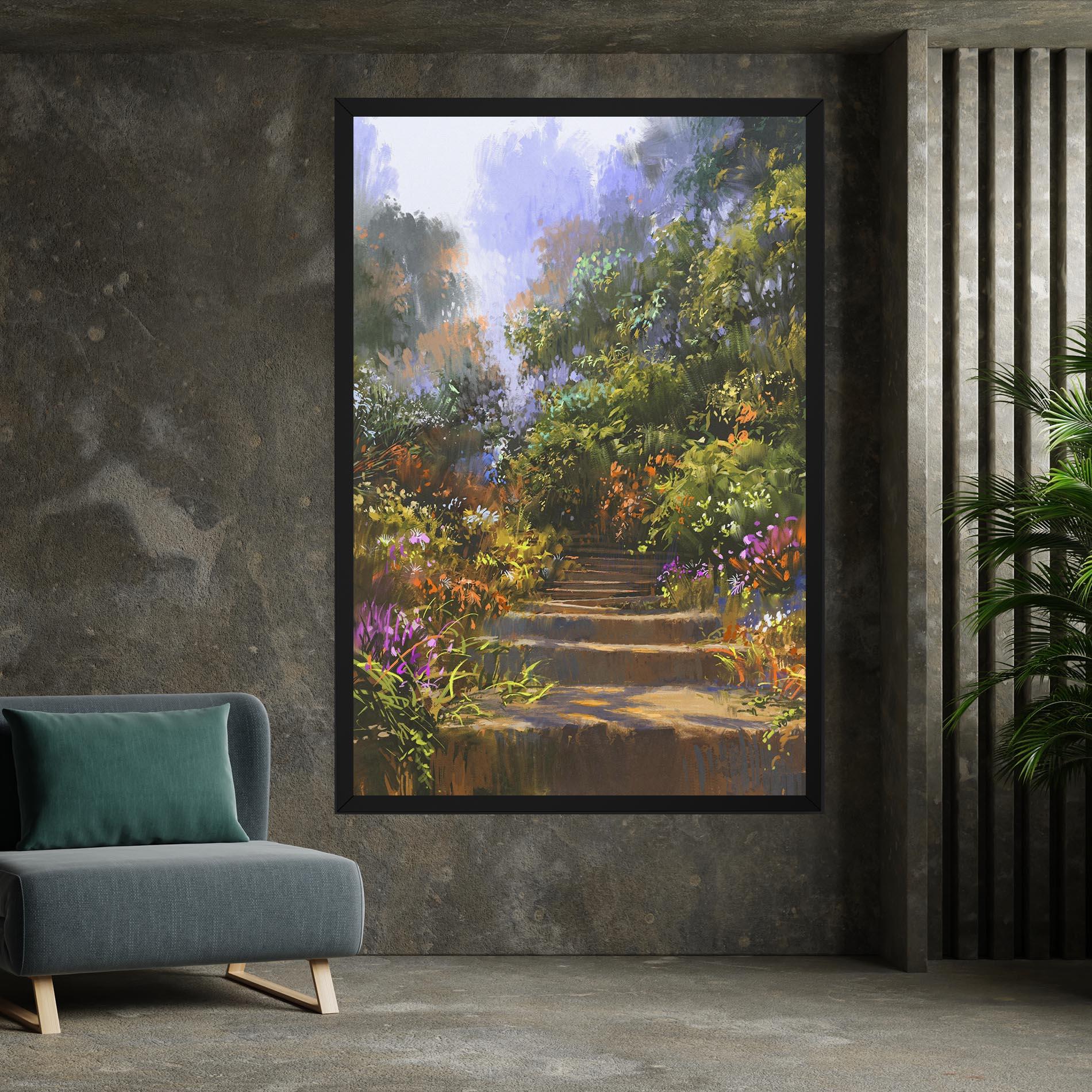Leinwandbild Spring Staircase Painting mockup 7