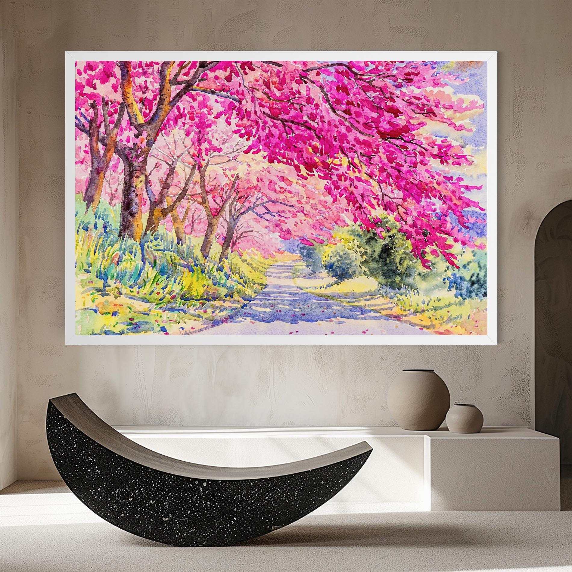 Leinwandbild Pink Trees Art mockup 8