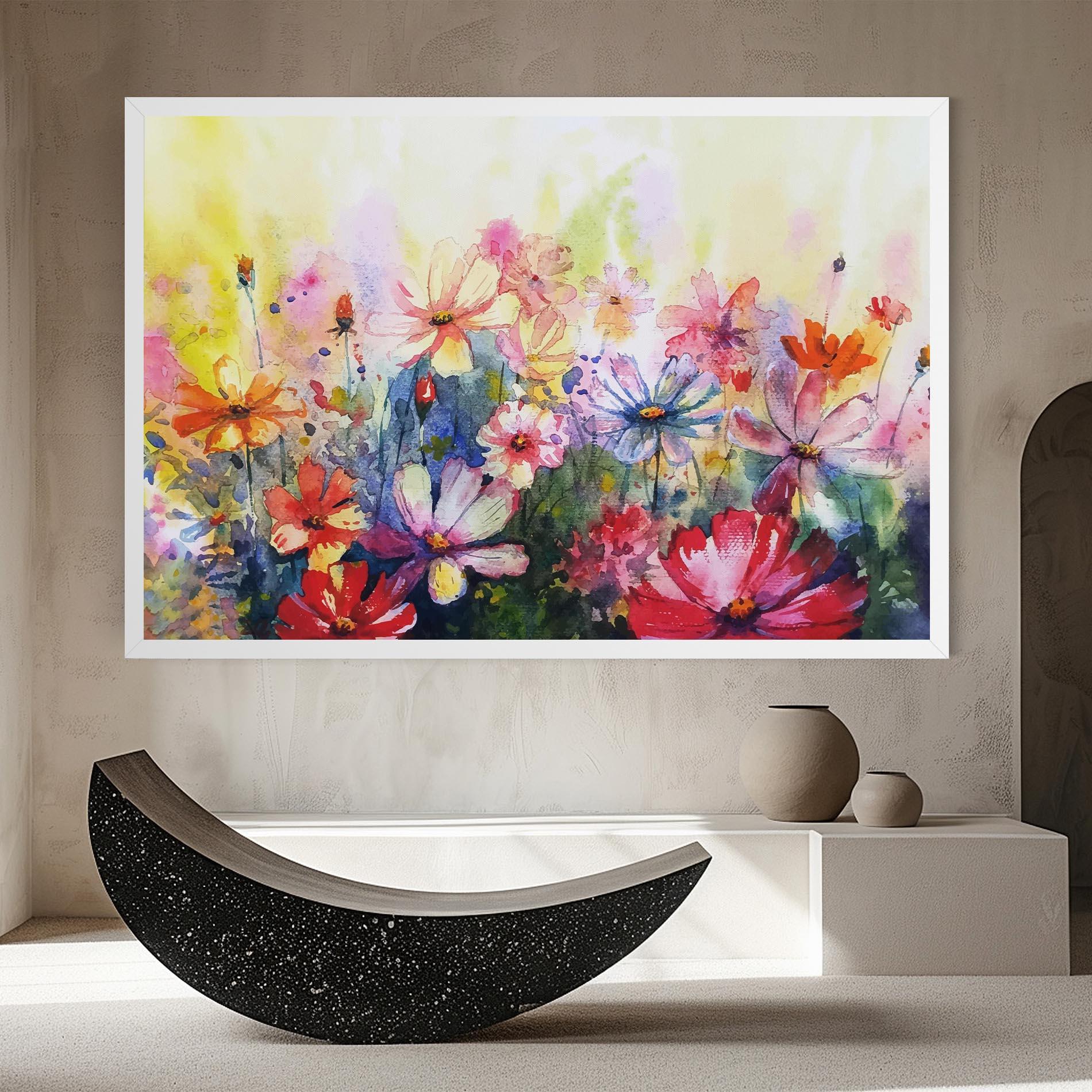 Leinwandbild Water Art Flowers mockup 8