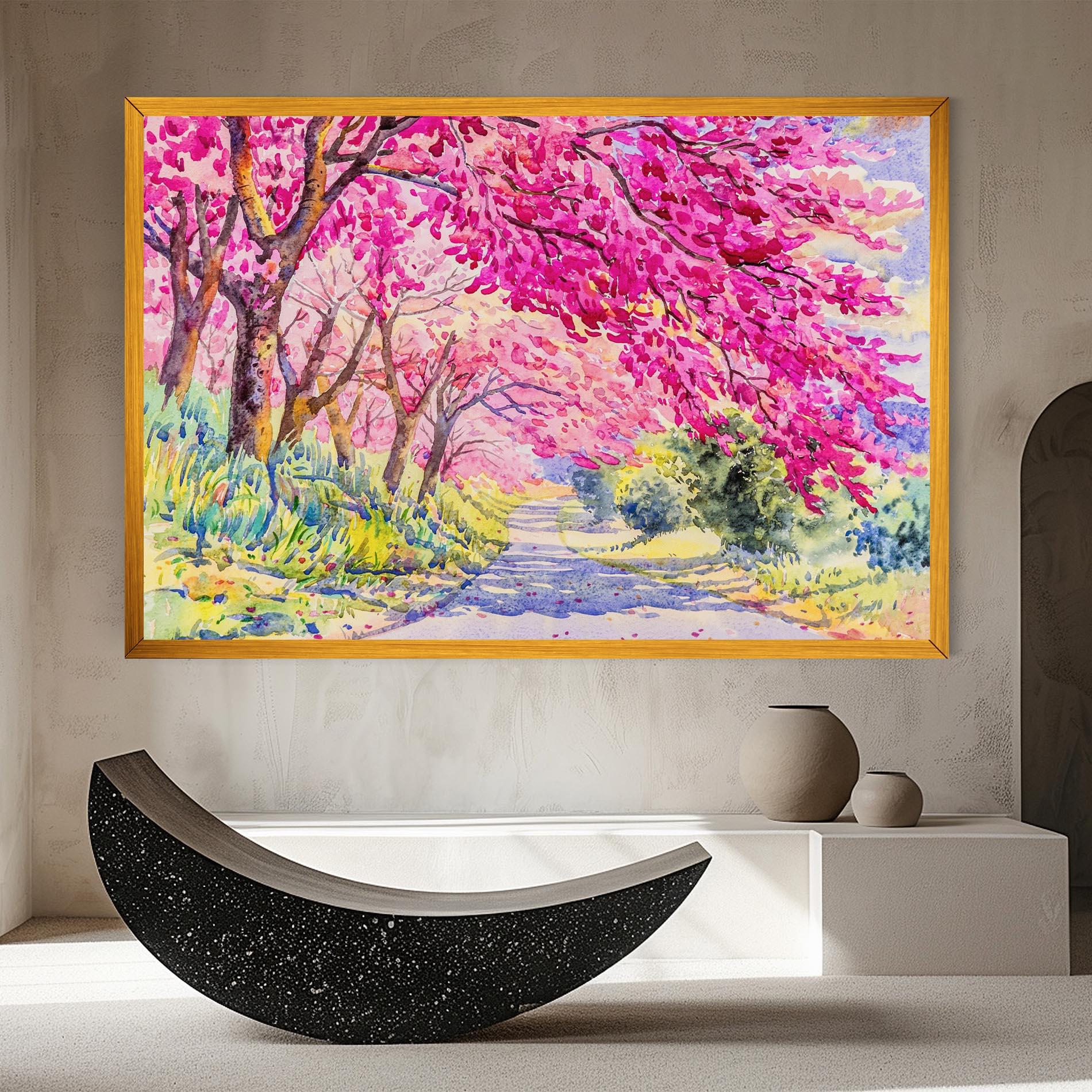 Leinwandbild Pink Trees Art mockup 8