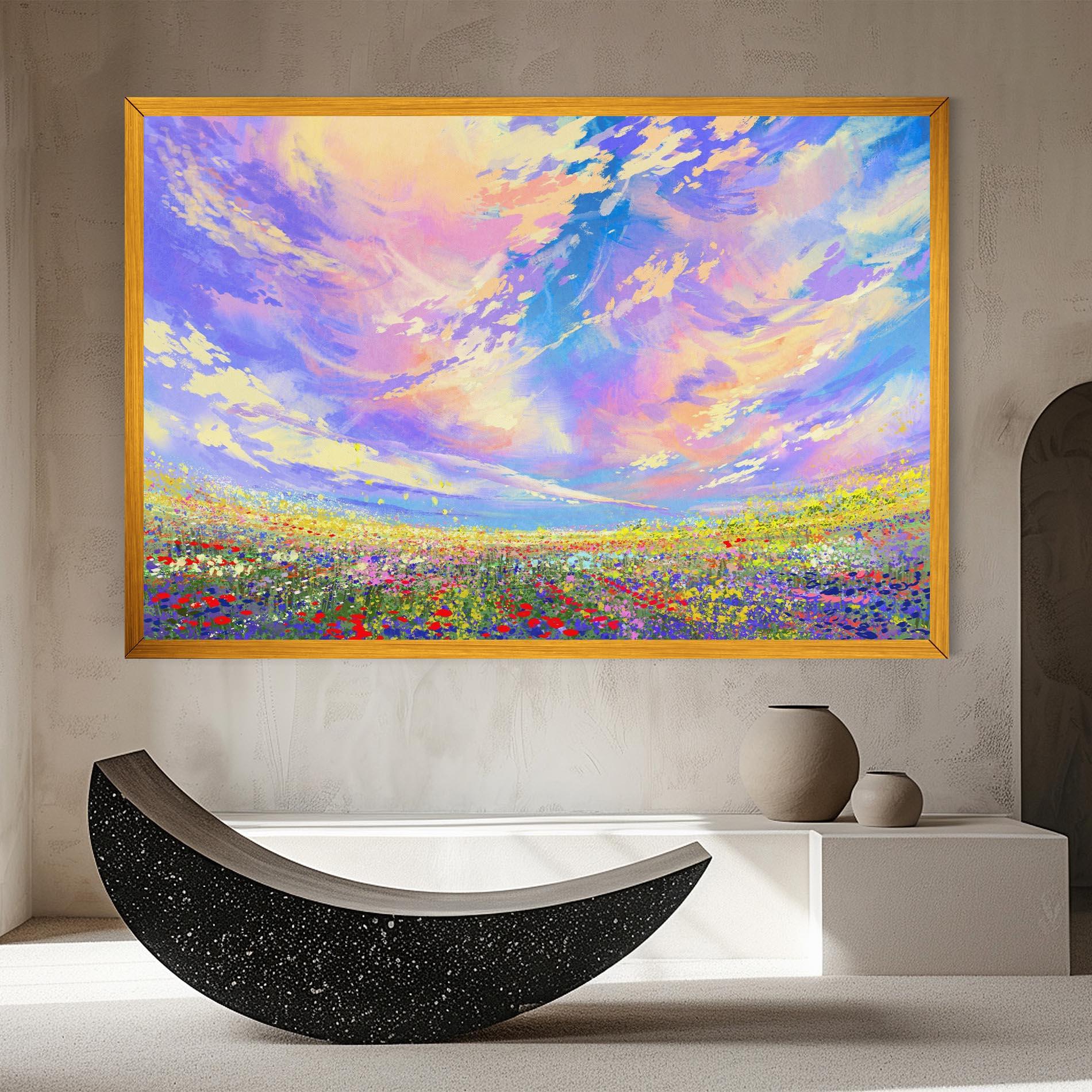 Leinwandbild Spring Field mockup 8