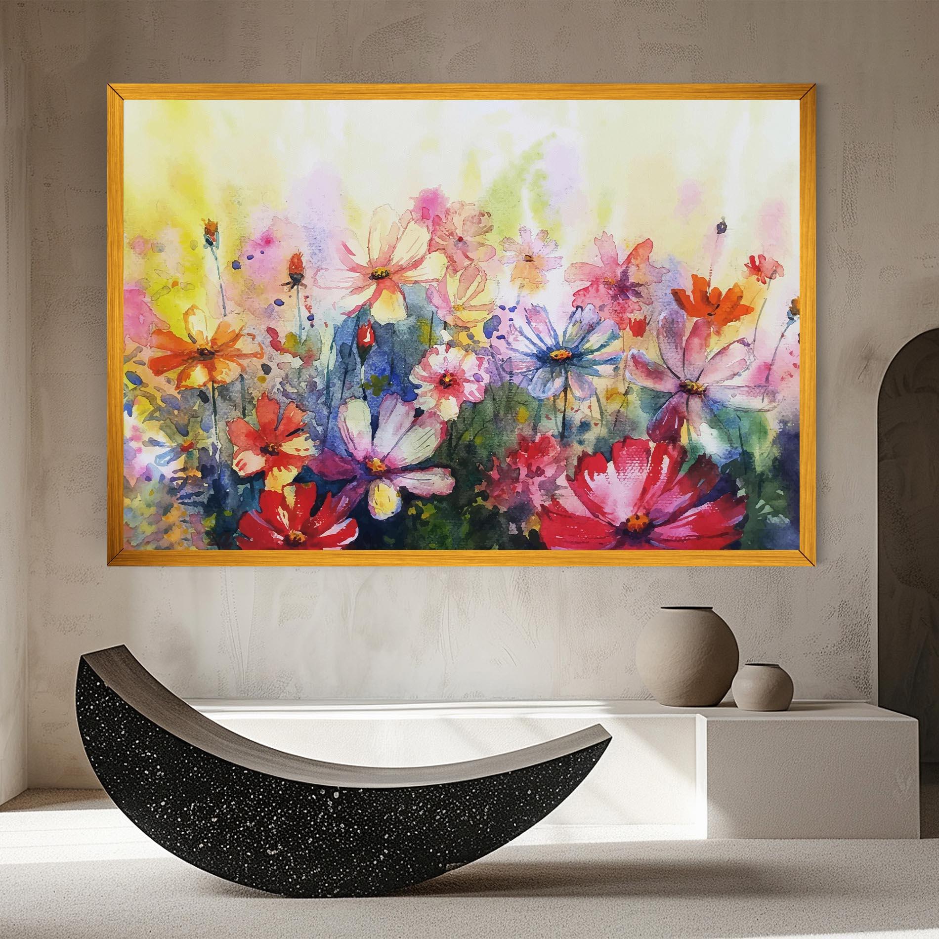 Leinwandbild Water Art Flowers mockup 8