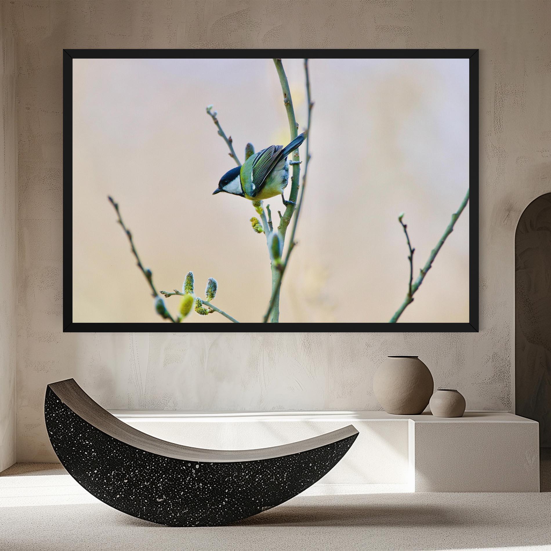 Leinwandbild Beautiful Spring Bird mockup 8